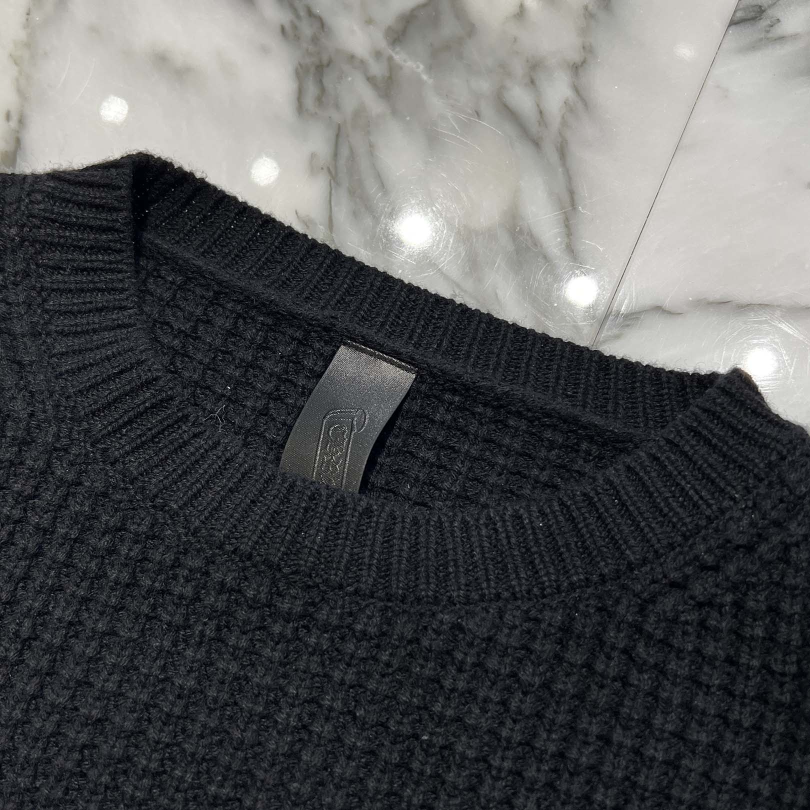 CHROME HEARTS Y NOT Cross Leather Patch Cashmere Knit Sweater Size M クロムハーツ ド ワイノット クロスレザーパッチ カシミヤ ニット セーター サイズM