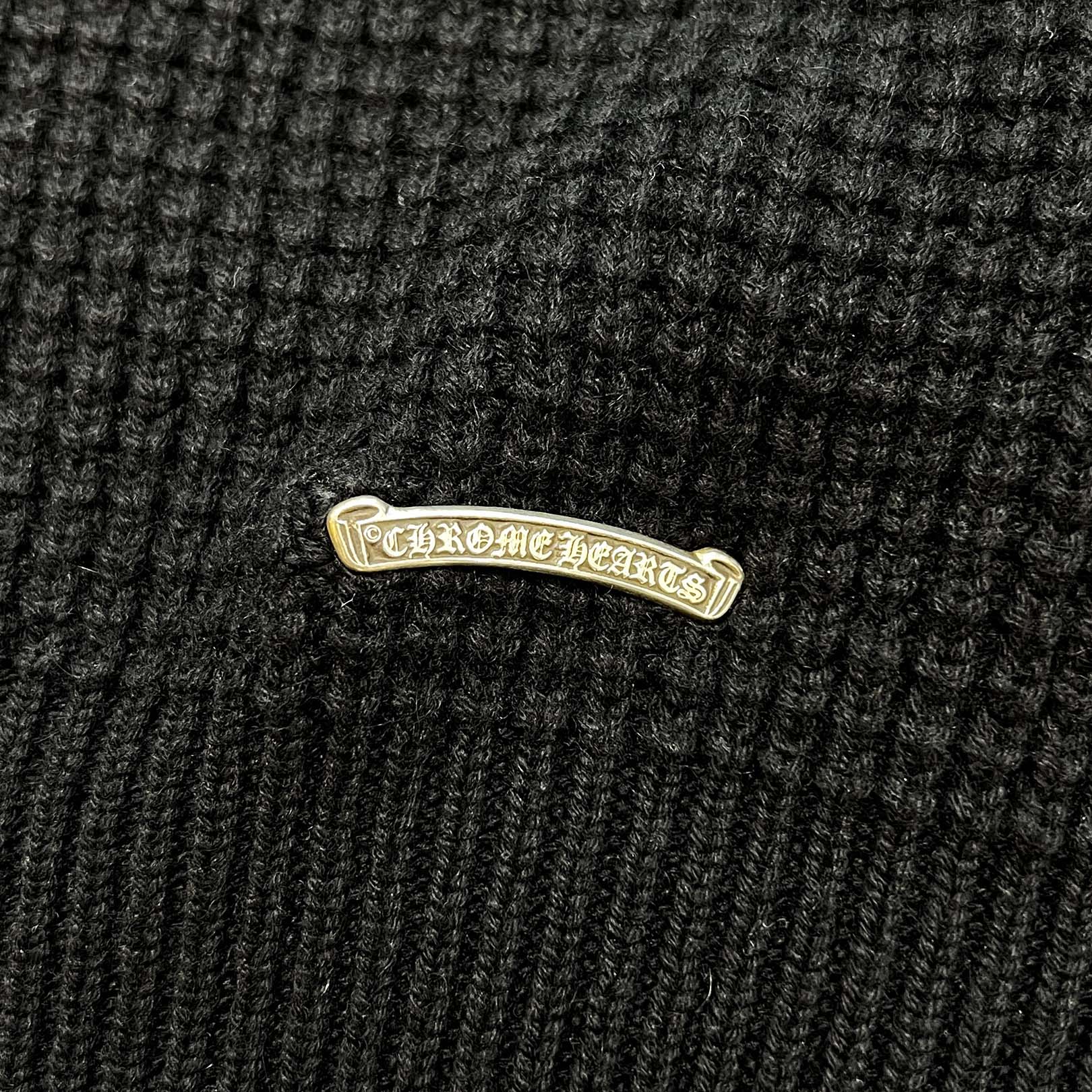 CHROME HEARTS Y NOT Cross Leather Patch Cashmere Knit Sweater Size M クロムハーツ ド ワイノット クロスレザーパッチ カシミヤ ニット セーター サイズM