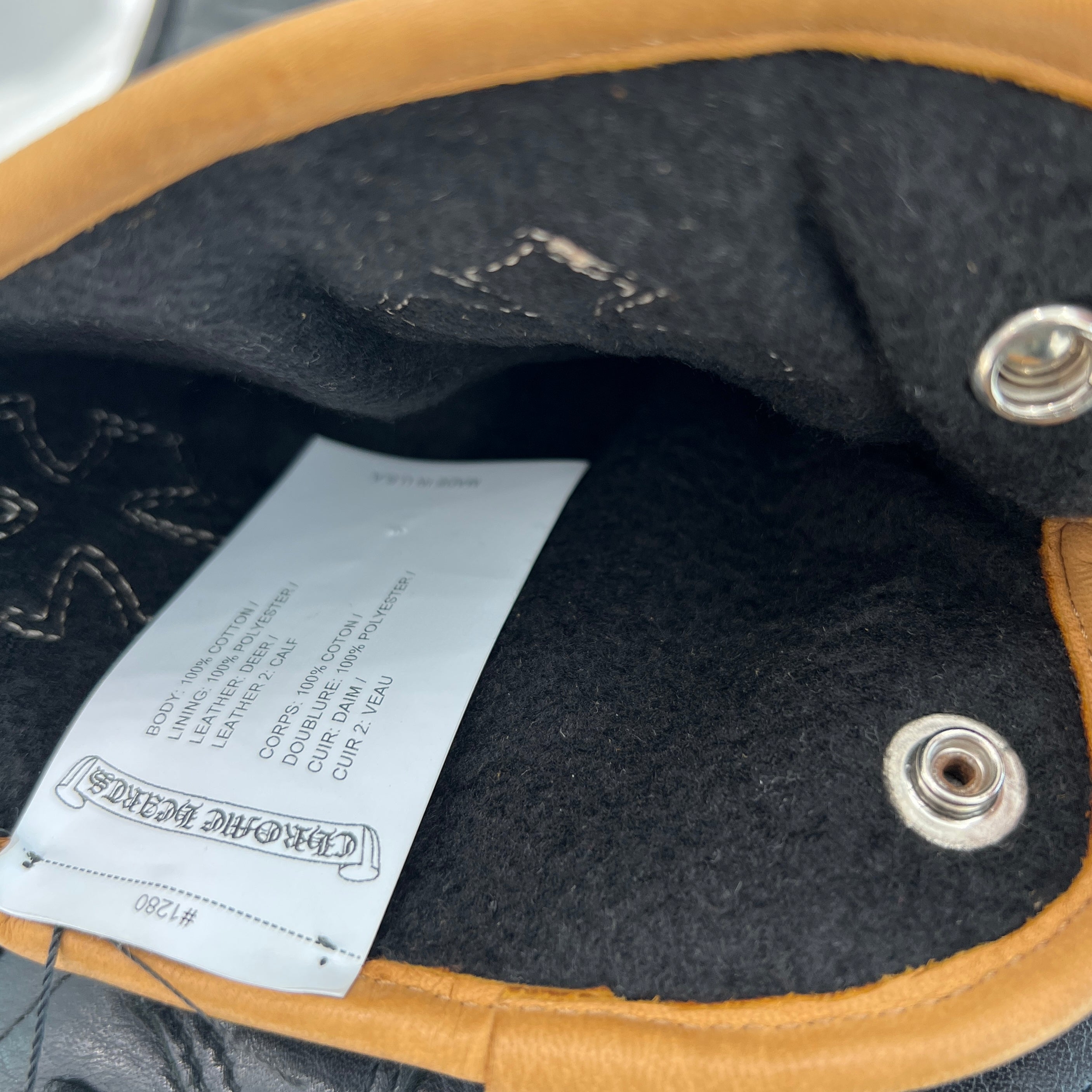 CHROME HEARTS Leather Cross Patch Globe Size M クロムハーツ レザークロスパッチ グローブ サイズM