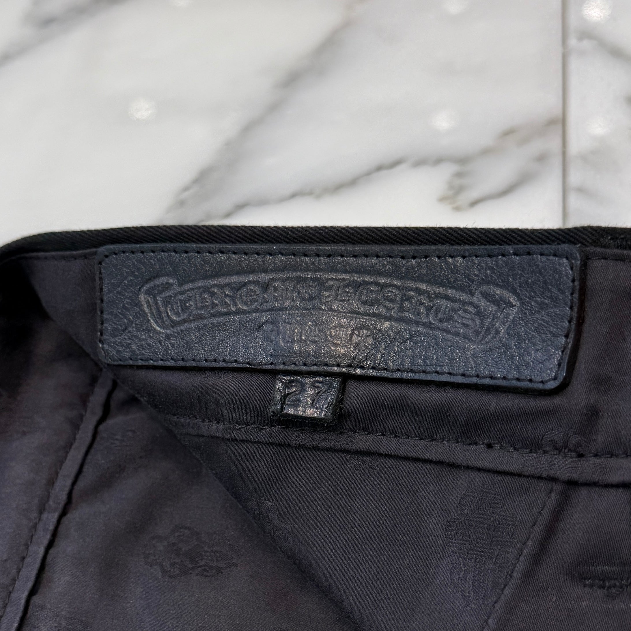 CHROME HEARTS Camouflage Cemetery Leather Cross Patch Chino Pants Size 27 クロムハーツ カモフラージュ セメタリー レザークロスパッチ チノパンツ サイズ27