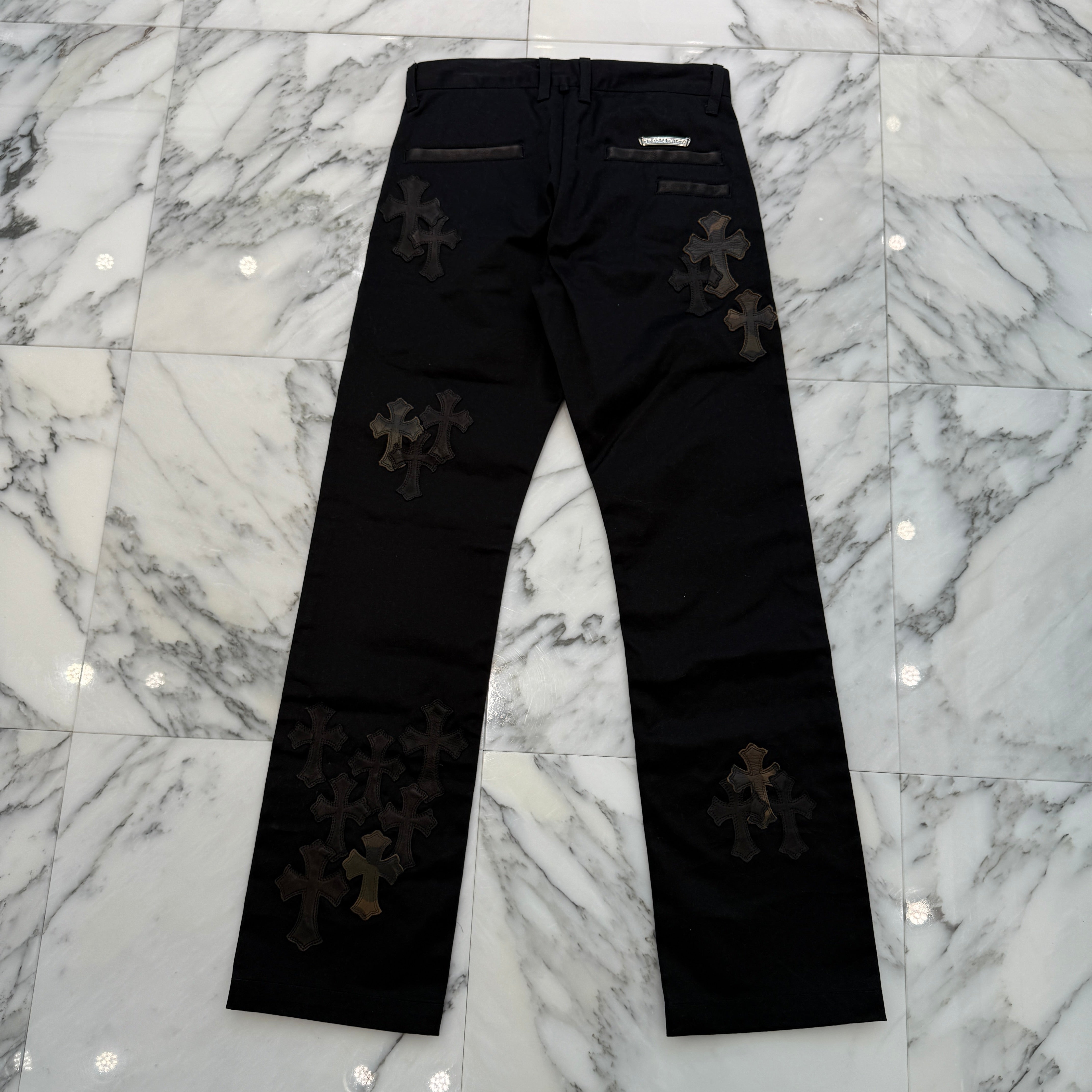 CHROME HEARTS Camouflage Cemetery Leather Cross Patch Chino Pants Size 27 クロムハーツ カモフラージュ セメタリー レザークロスパッチ チノパンツ サイズ27