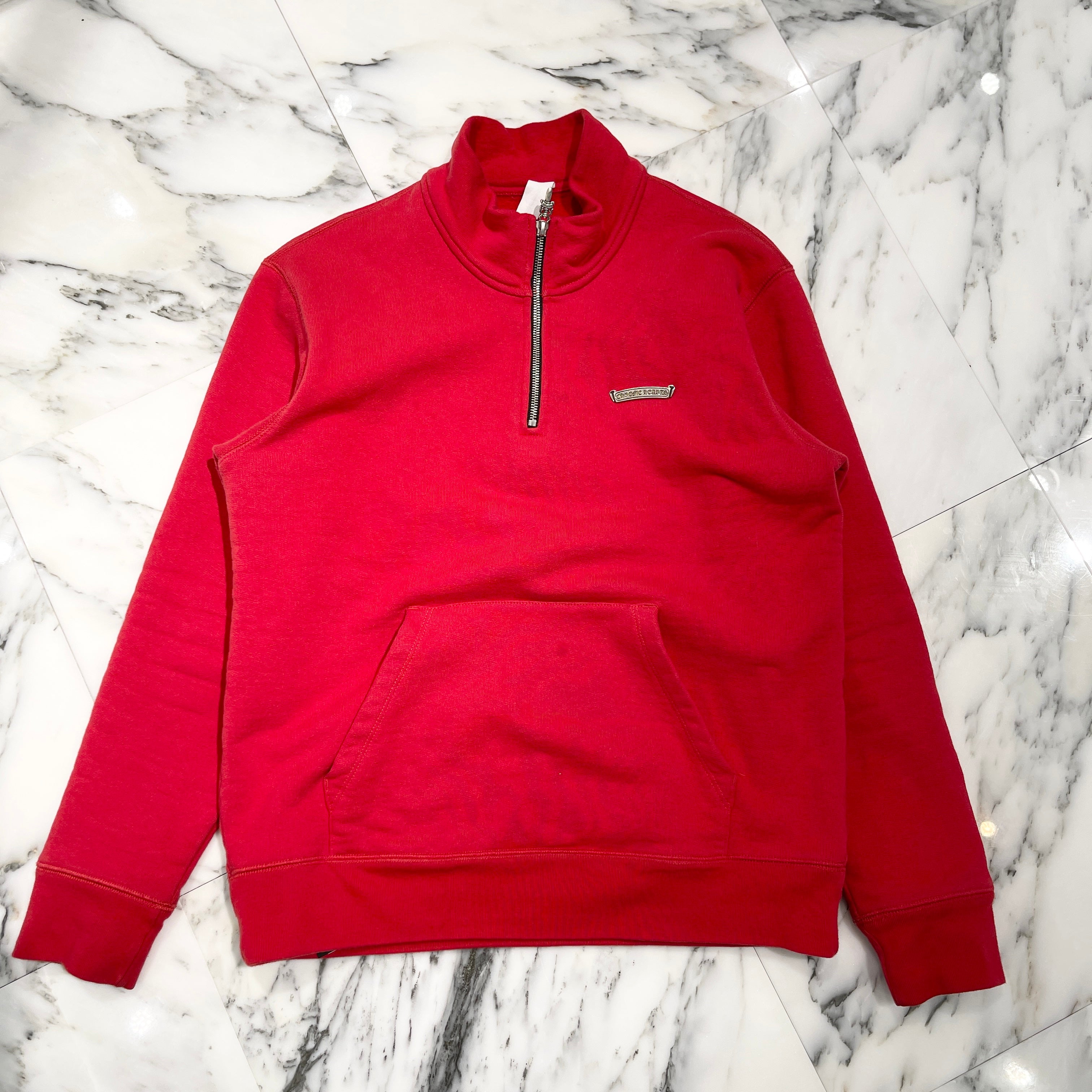 CHROME HEARTS Y NOT King Taco 3 Cemetery Cross Embroidery Half Zip Sweat Shirt Size L クロムハーツ ワイノット キングタコ 3 セメタリークロス刺繍 ハーフジップ スウェットシャツ サイズL