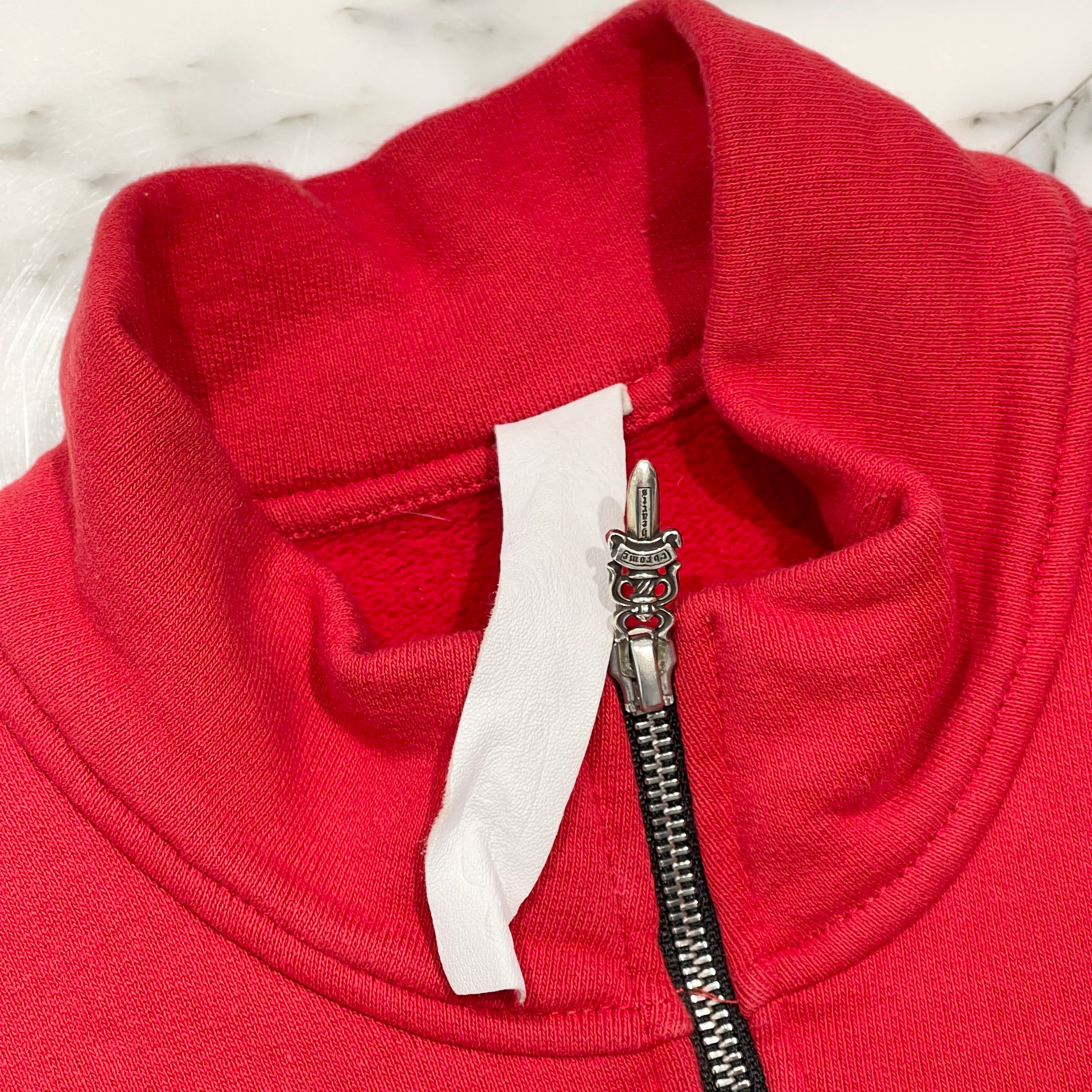 CHROME HEARTS Y NOT King Taco 3 Cemetery Cross Embroidery Half Zip Sweat Shirt Size S クロムハーツ ワイノット キングタコ 3 セメタリークロス刺繍 ハーフジップ スウェットシャツ サイズS