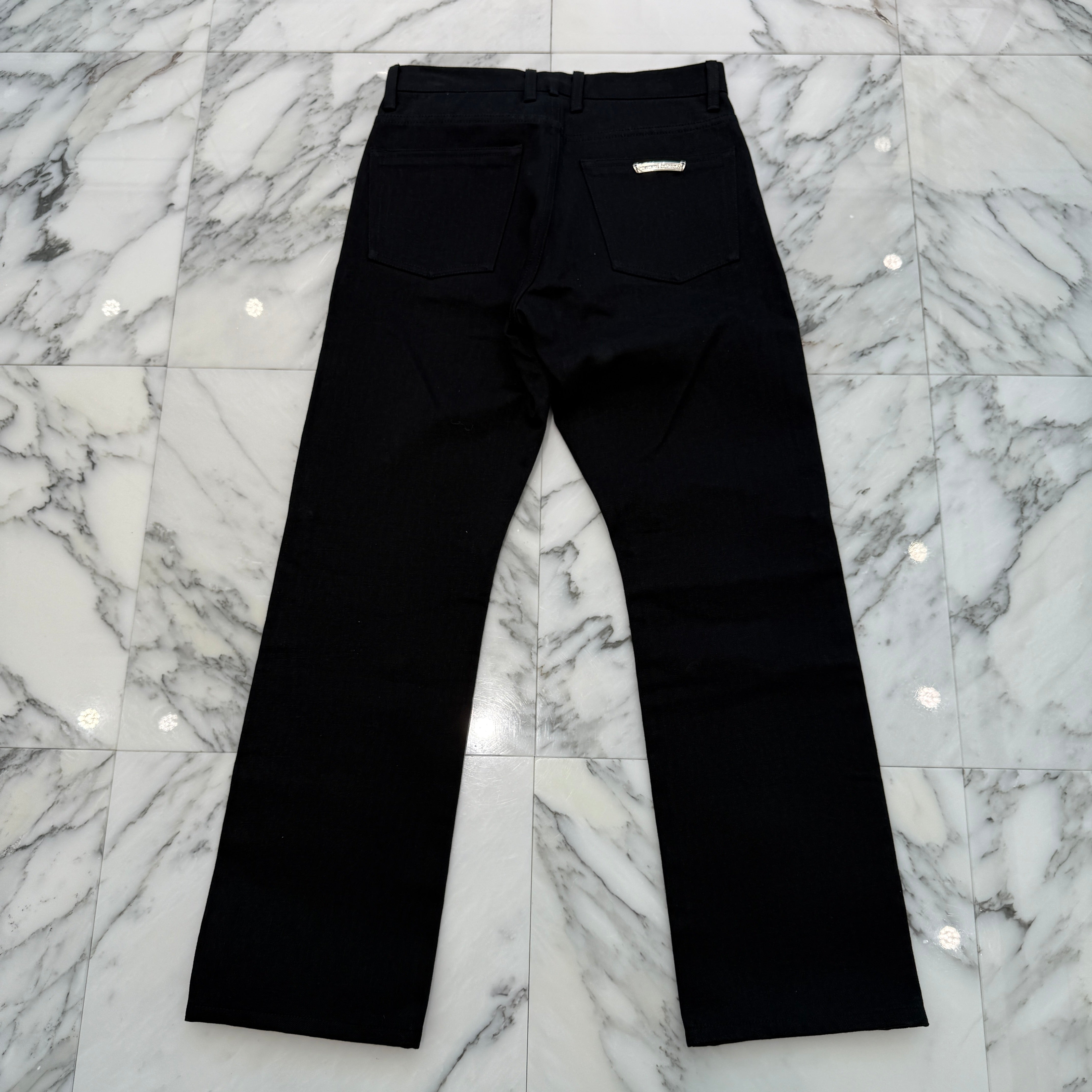 CHROME HEARTS Flare Knee Cross Ball Button Denim Pants Size 32 クロムハーツ フレアニー クロスボールボタン デニムパンツ サイズ32