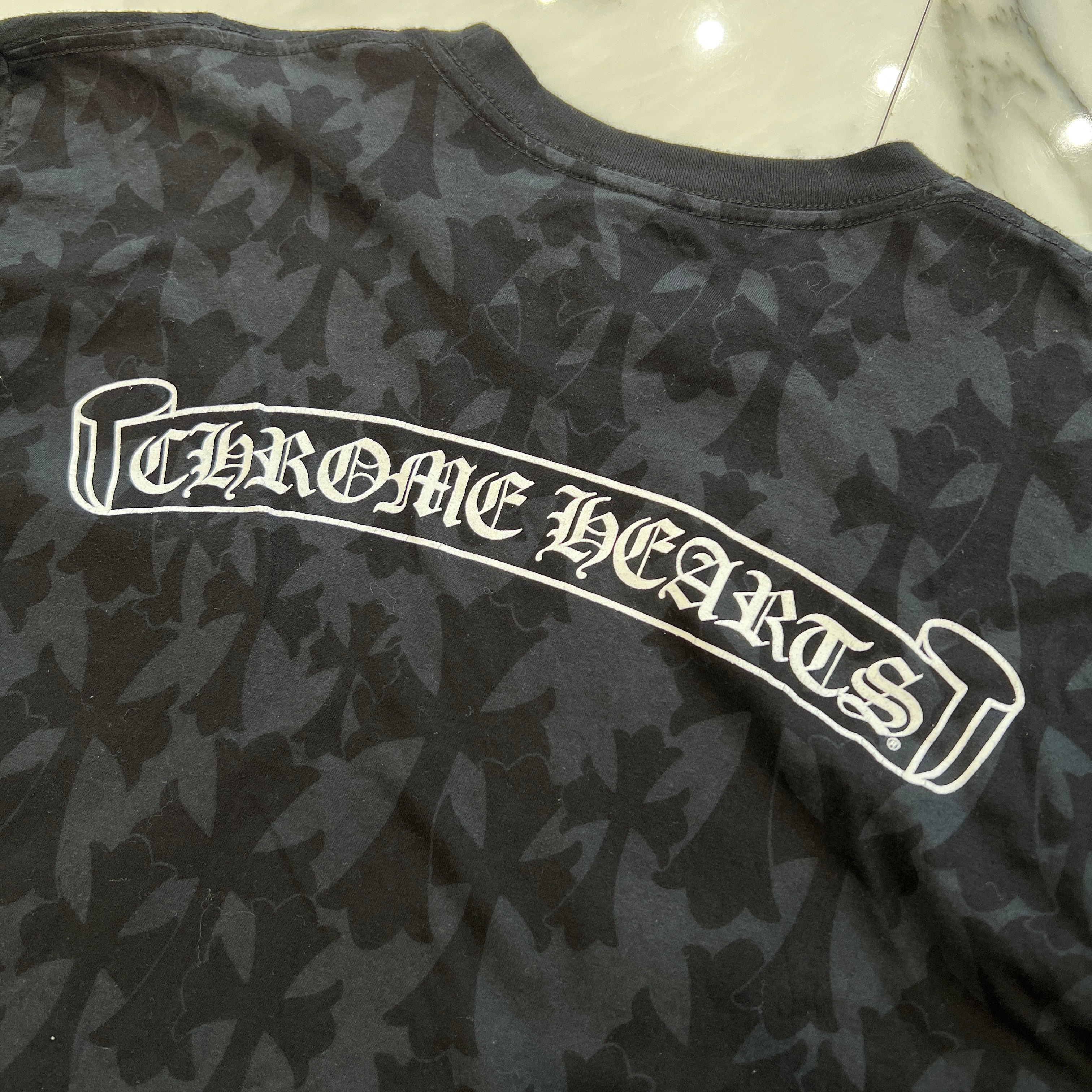 CHROME HEARTS 2024SS Graveyard Cemetery Cross Long Sleeve Tee Size L クロムハーツ グレイブヤード セメタリークロス ロングスリーブTシャツ 総柄 サイズL