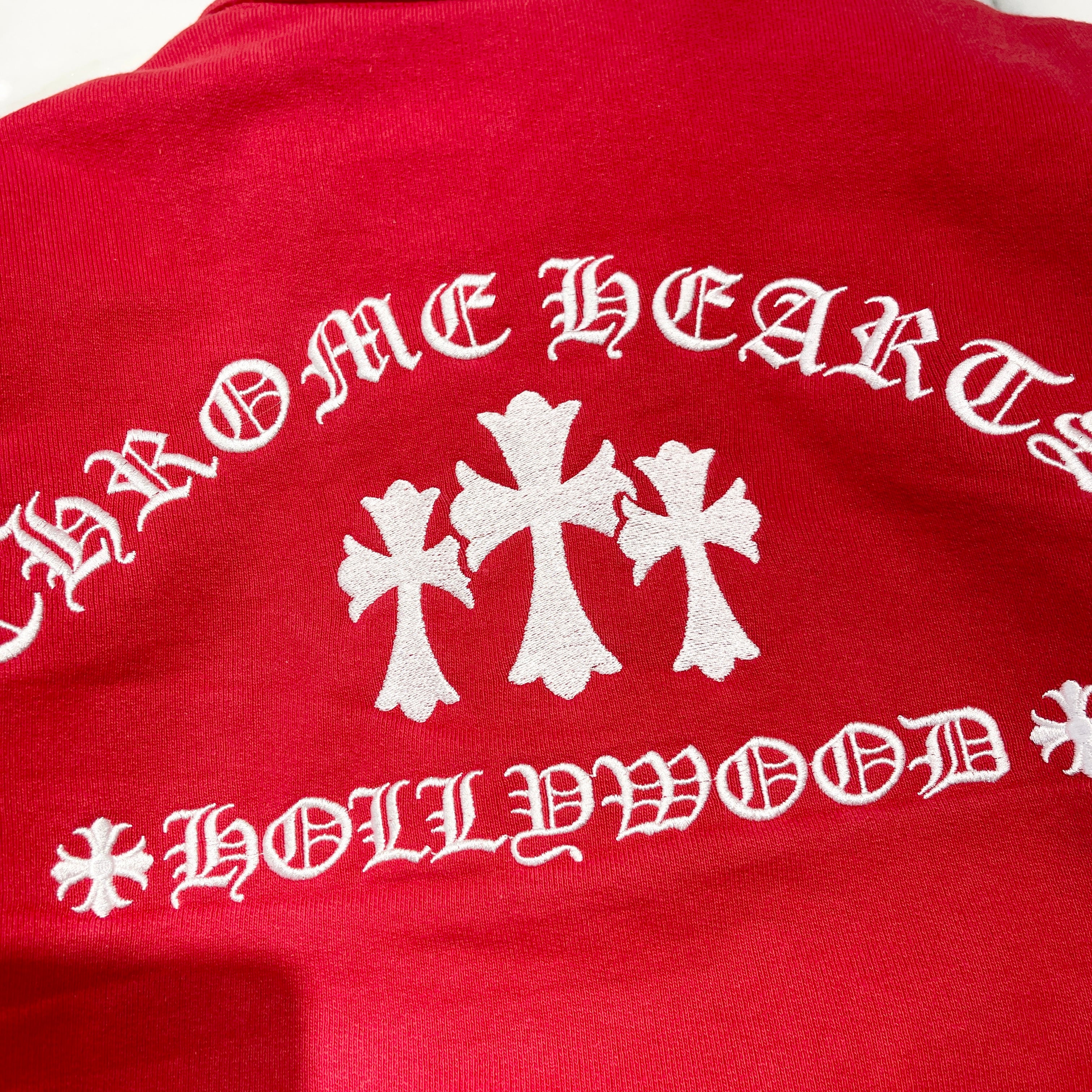 CHROME HEARTS Y NOT King Taco 3 Cemetery Cross Embroidery Half Zip Sweat Shirt Size S クロムハーツ ワイノット キングタコ 3 セメタリークロス刺繍 ハーフジップ スウェットシャツ サイズS