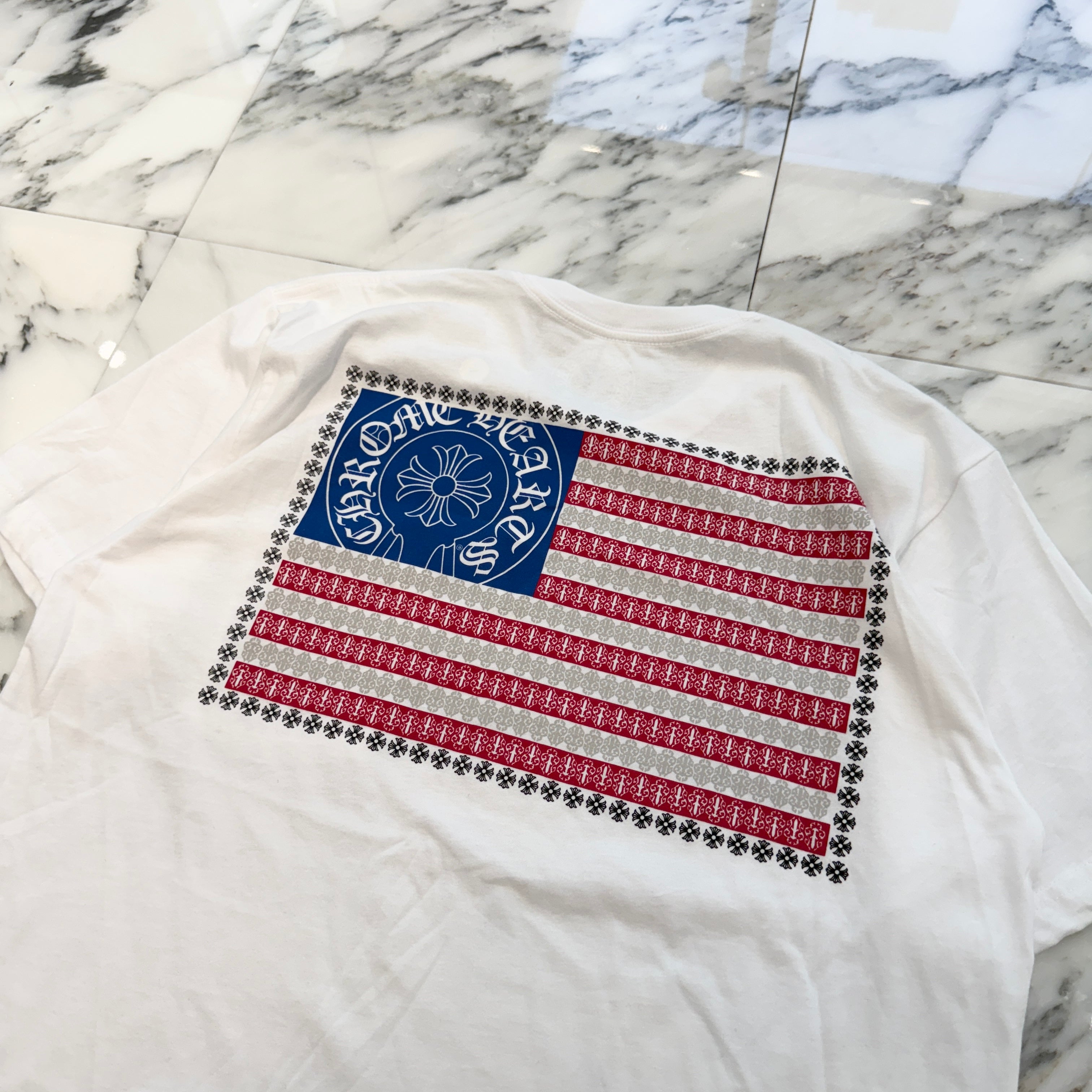 CHROME HEARTS American Flag Vine Dagger Horseshoe Tee Size L クロムハーツ アメリカンフラッグ ヴァインダガーホースシュー Tシャツ サイズL