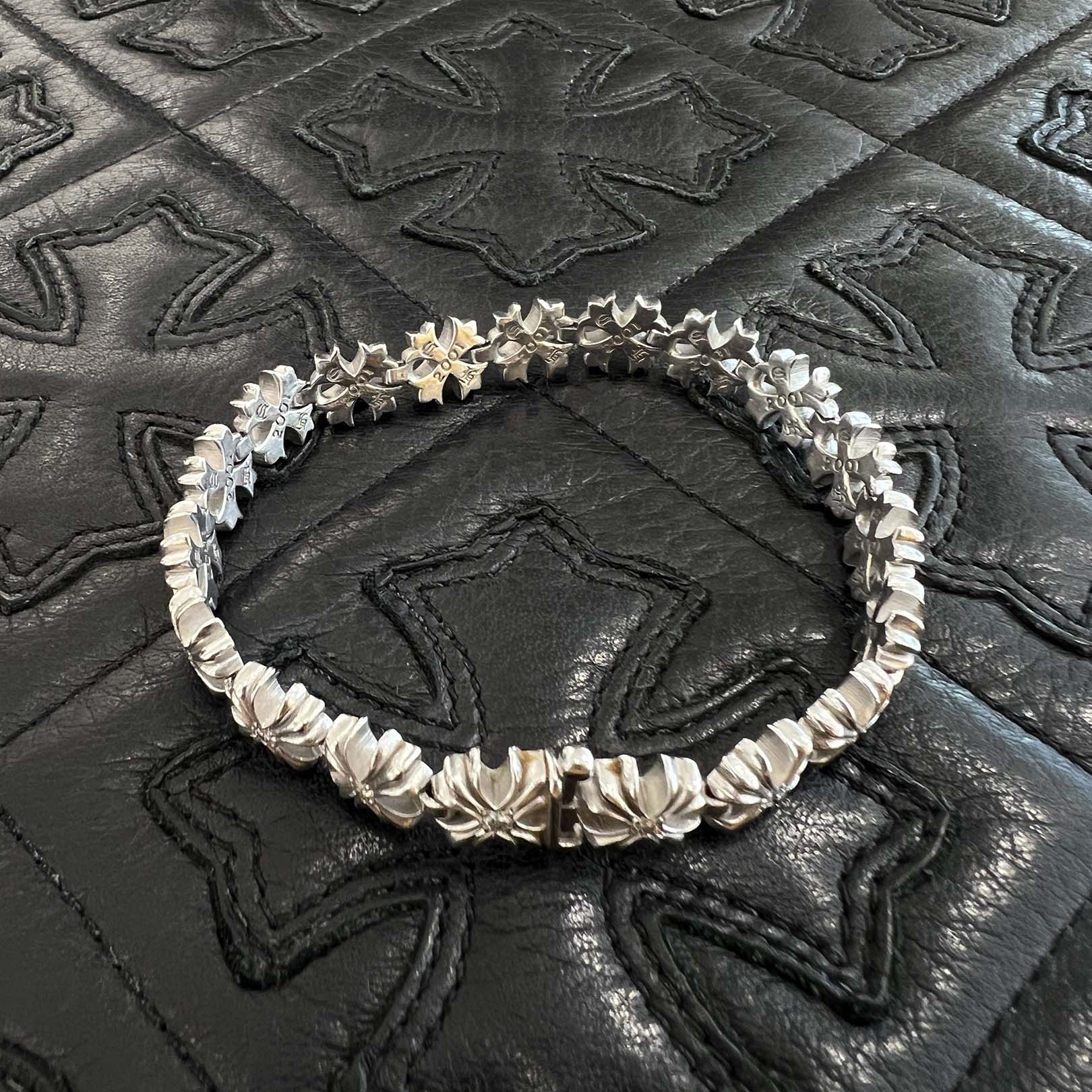 CHROME HEARTS X LINK Tiny Plus BRACELET Diamond White Rhodium