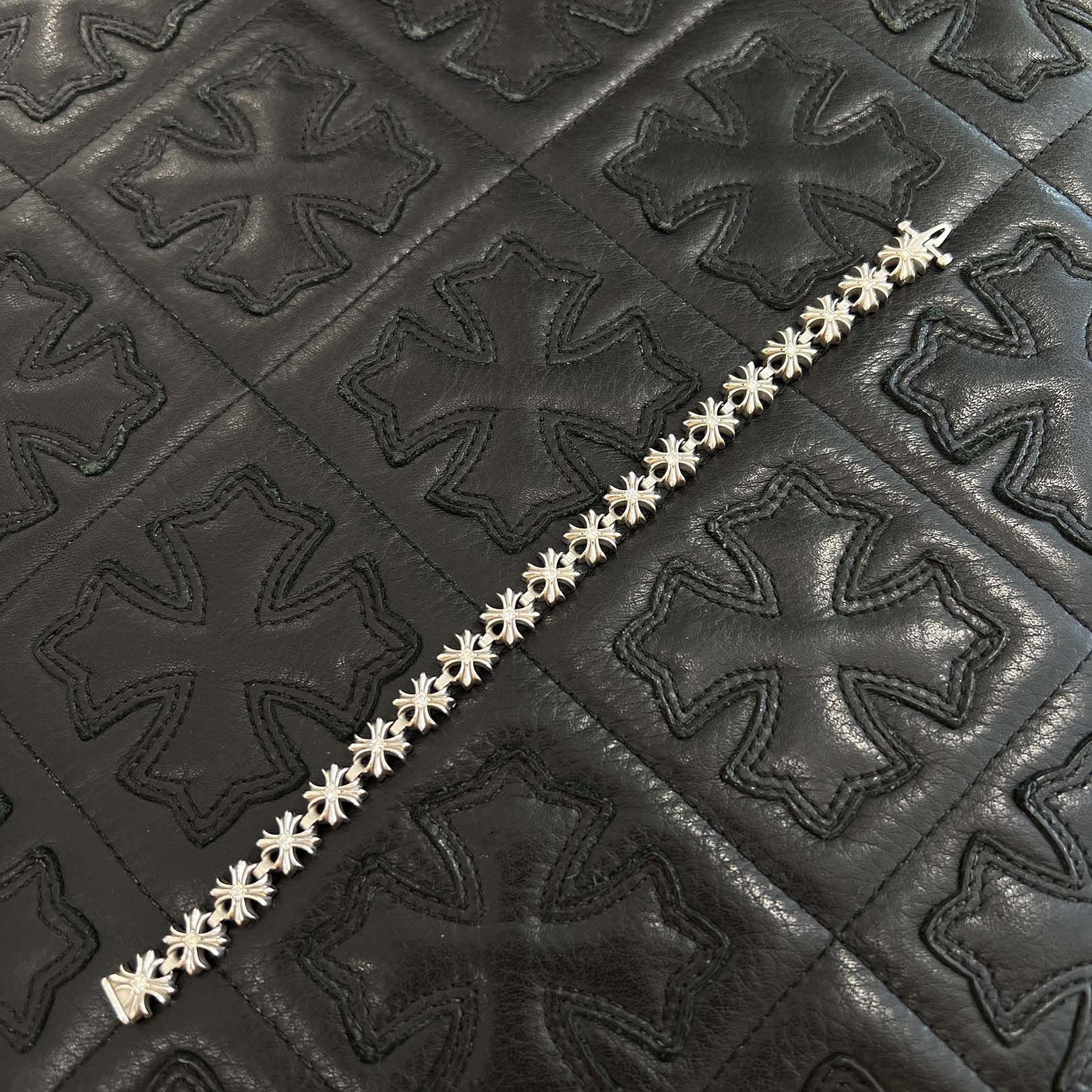 CHROME HEARTS X LINK Tiny Plus BRACELET Diamond White Rhodium