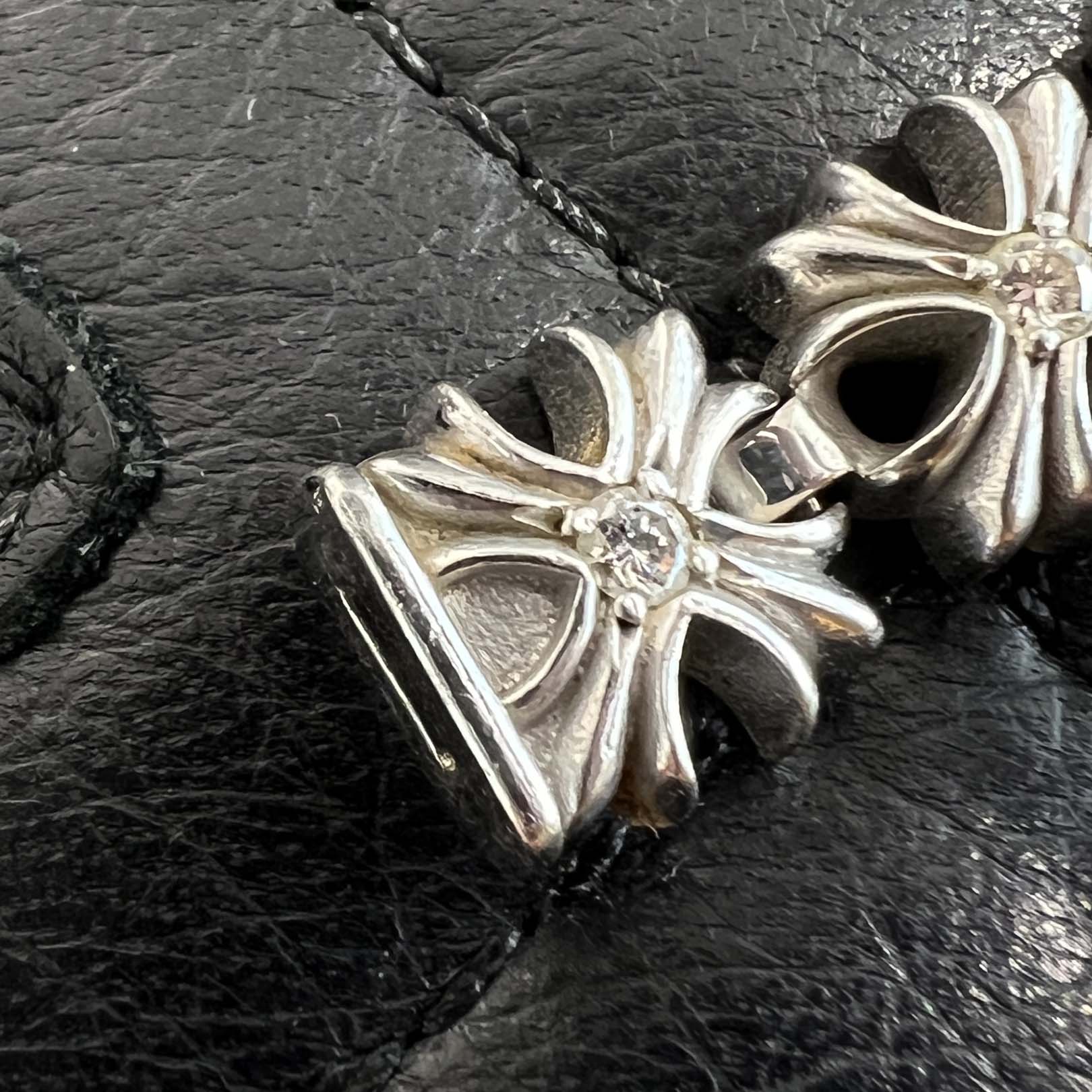 CHROME HEARTS X LINK Tiny Plus BRACELET Diamond White Rhodium
