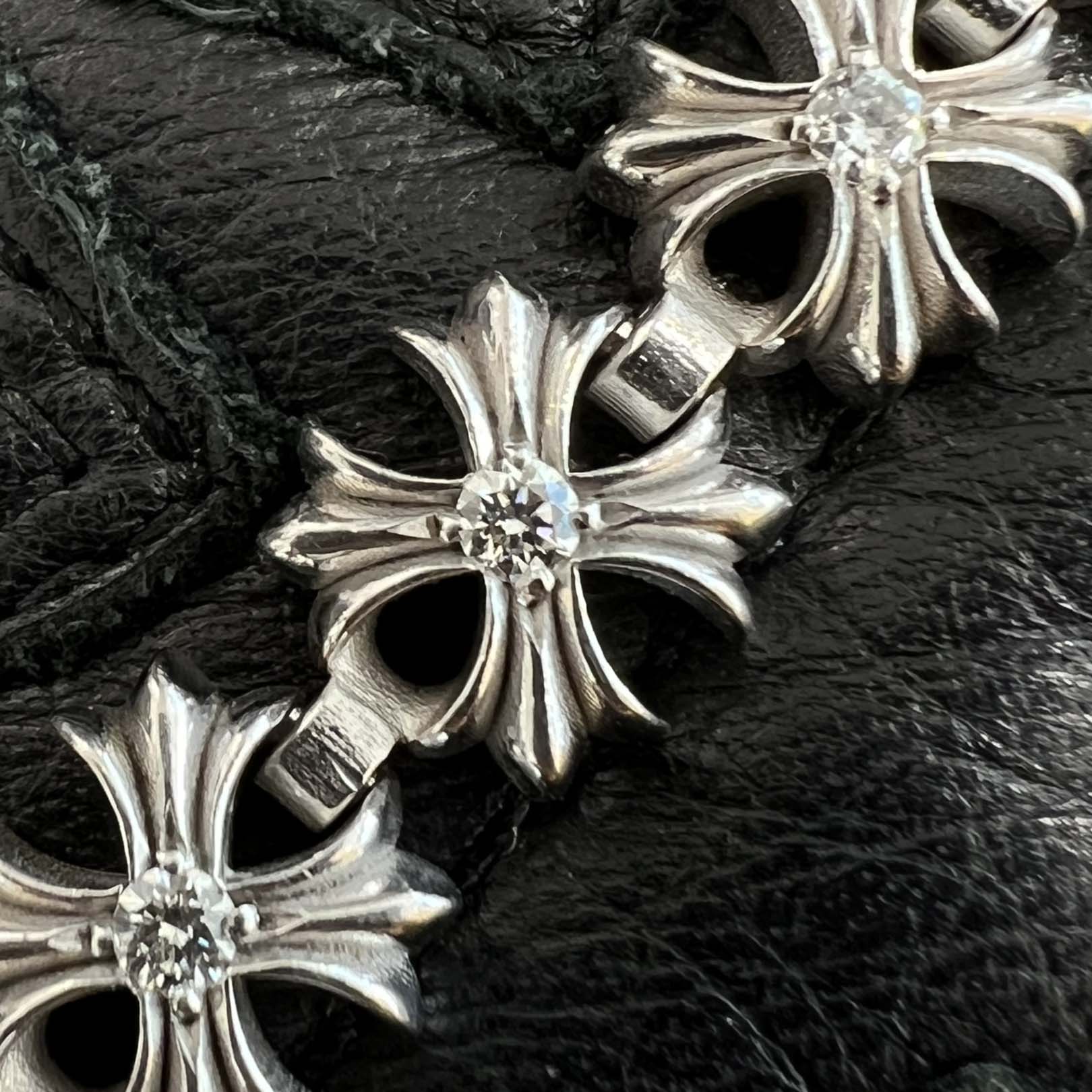 CHROME HEARTS X LINK Tiny Plus BRACELET Diamond White Rhodium