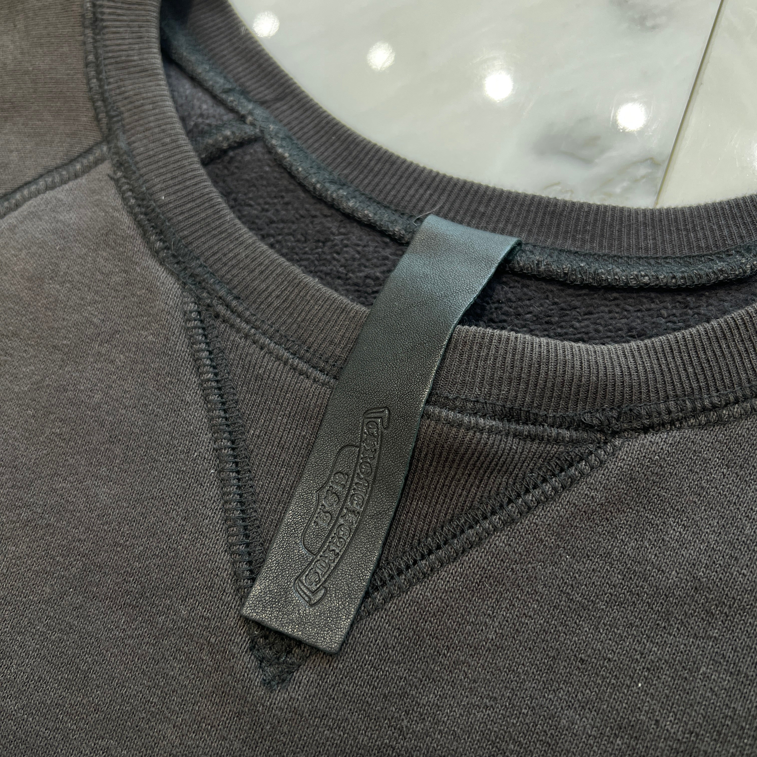 CHROME HEARTS Y NOT Cemetery Cross Leather Patch Sweatshirt Size L クロムハーツ ワイノット セメタリークロス レザーパッチ スウェットシャツ サイズL