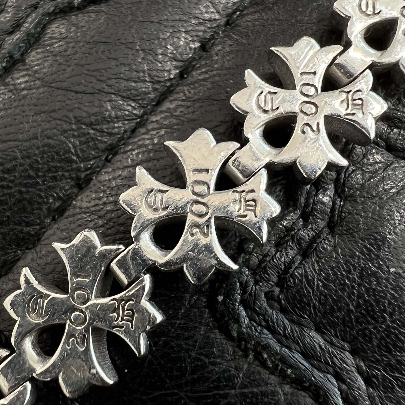 CHROME HEARTS X LINK Tiny Plus BRACELET Diamond White Rhodium