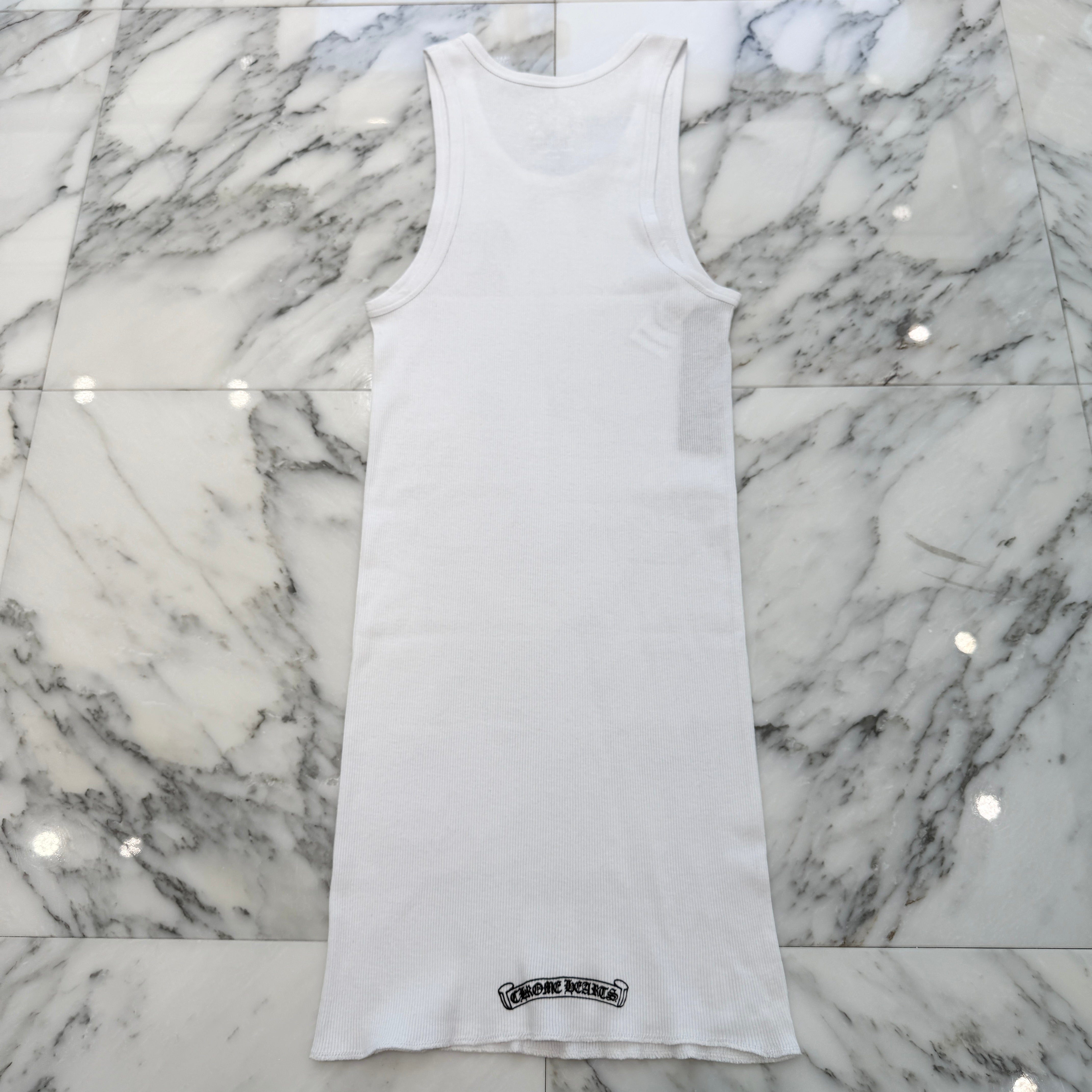 CHROME HEARTS St. Barth Limited Beads Zebra Embroidery Cross Tank Top Size M/L クロムハーツ セントバース限定 ビーズ ゼブラ柄 刺繍 クロス タンクトップ サイズM/L