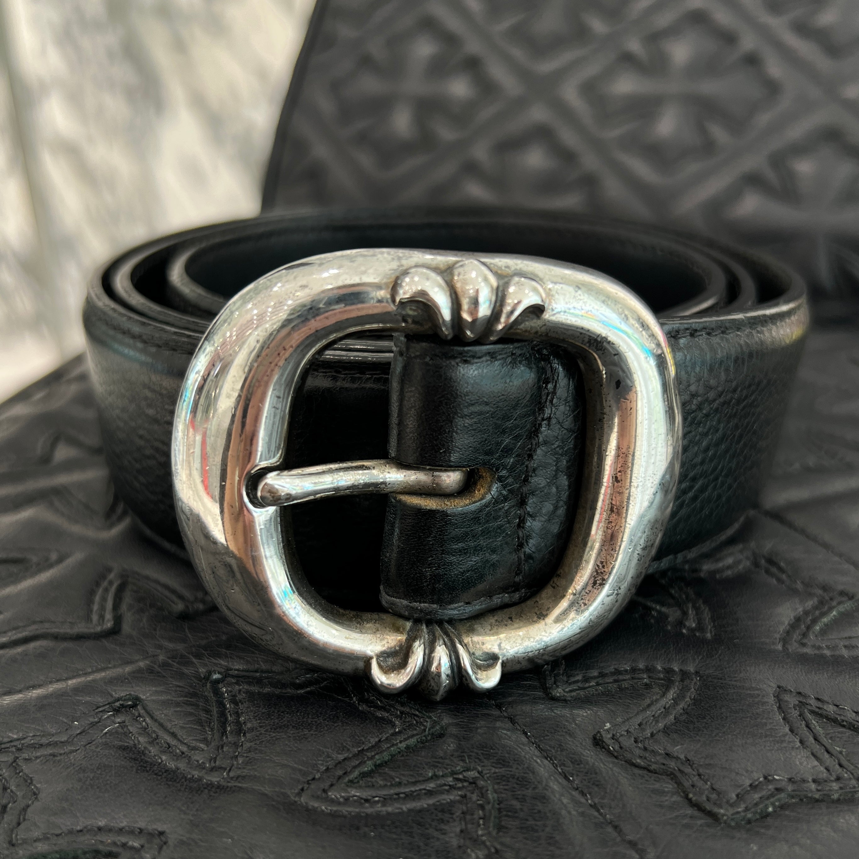 CHROME HEARTS Gunslinger Leather Belt Size 38 クロムハーツ ガンスリンガー レザーベルト サイズ38