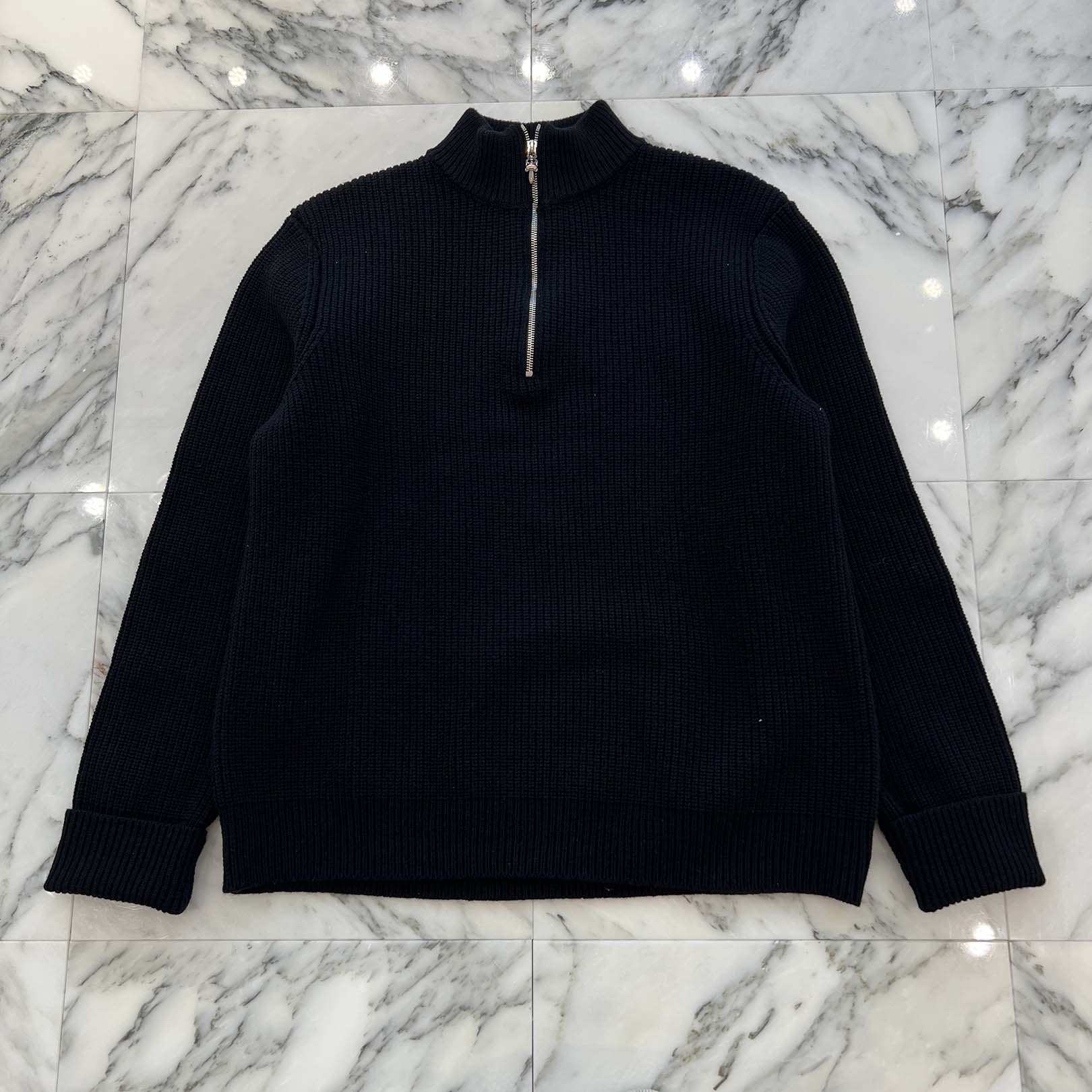 CHROME HEARTS Y NOT Triple Cross Patch Half Zip Cashmere Knit