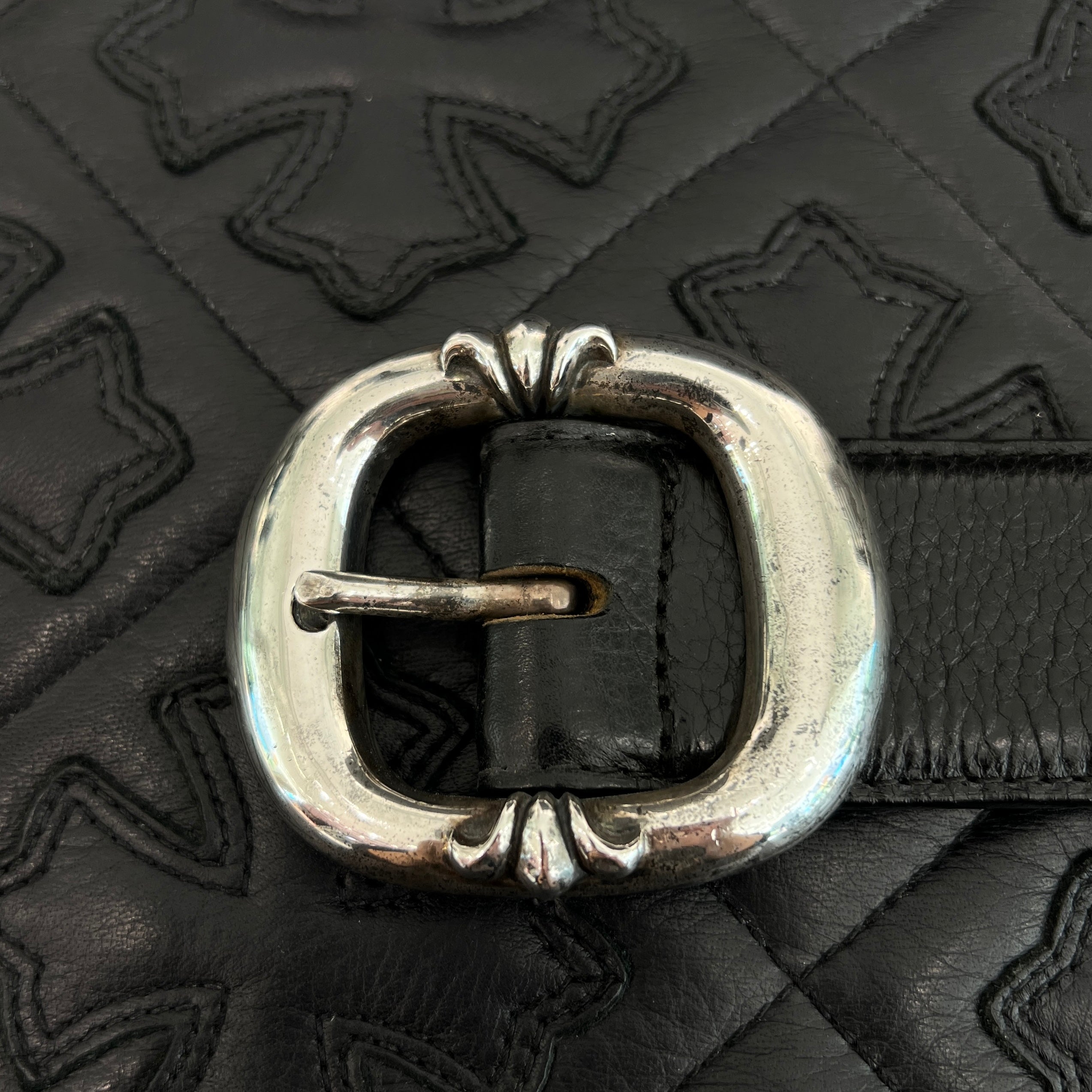 CHROME HEARTS Gunslinger Leather Belt Size 38 クロムハーツ ガン