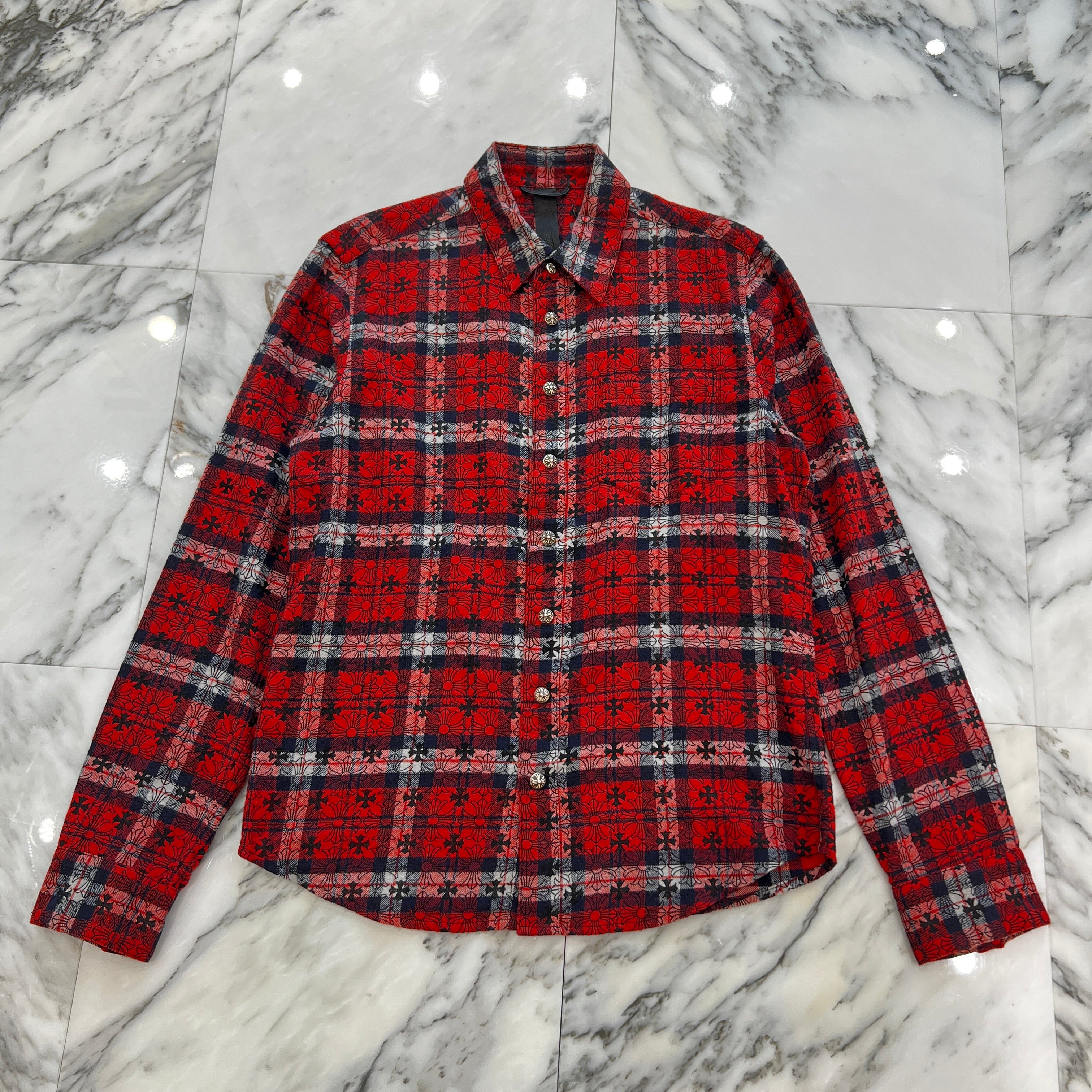 CHROME HEARTS Loose Ends Check Shirt Size M クロムハーツ ルーズエンド チェックシャツ サイズM