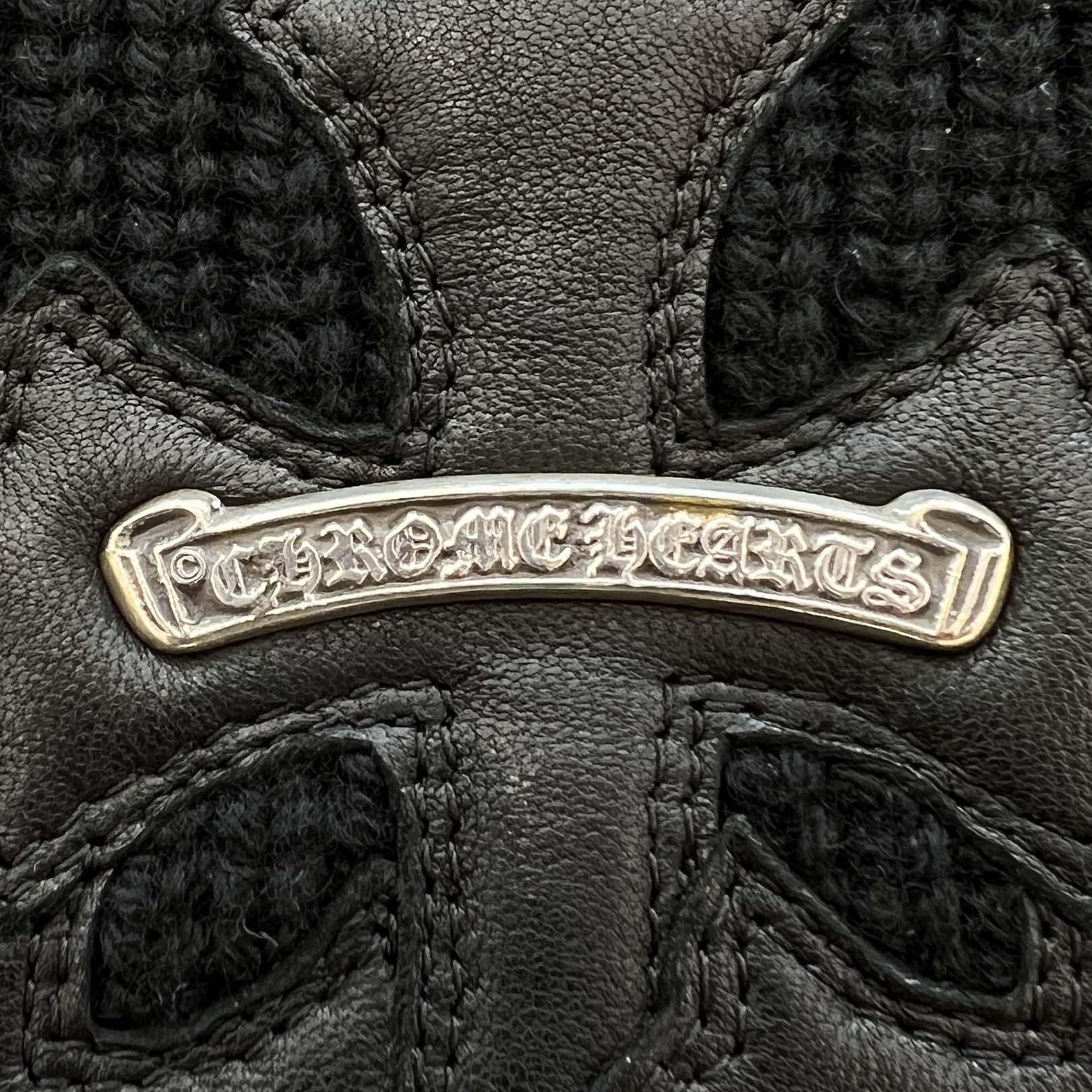 CHROME HEARTS Y NOT Triple Cross Patch Half Zip Cashmere Knit