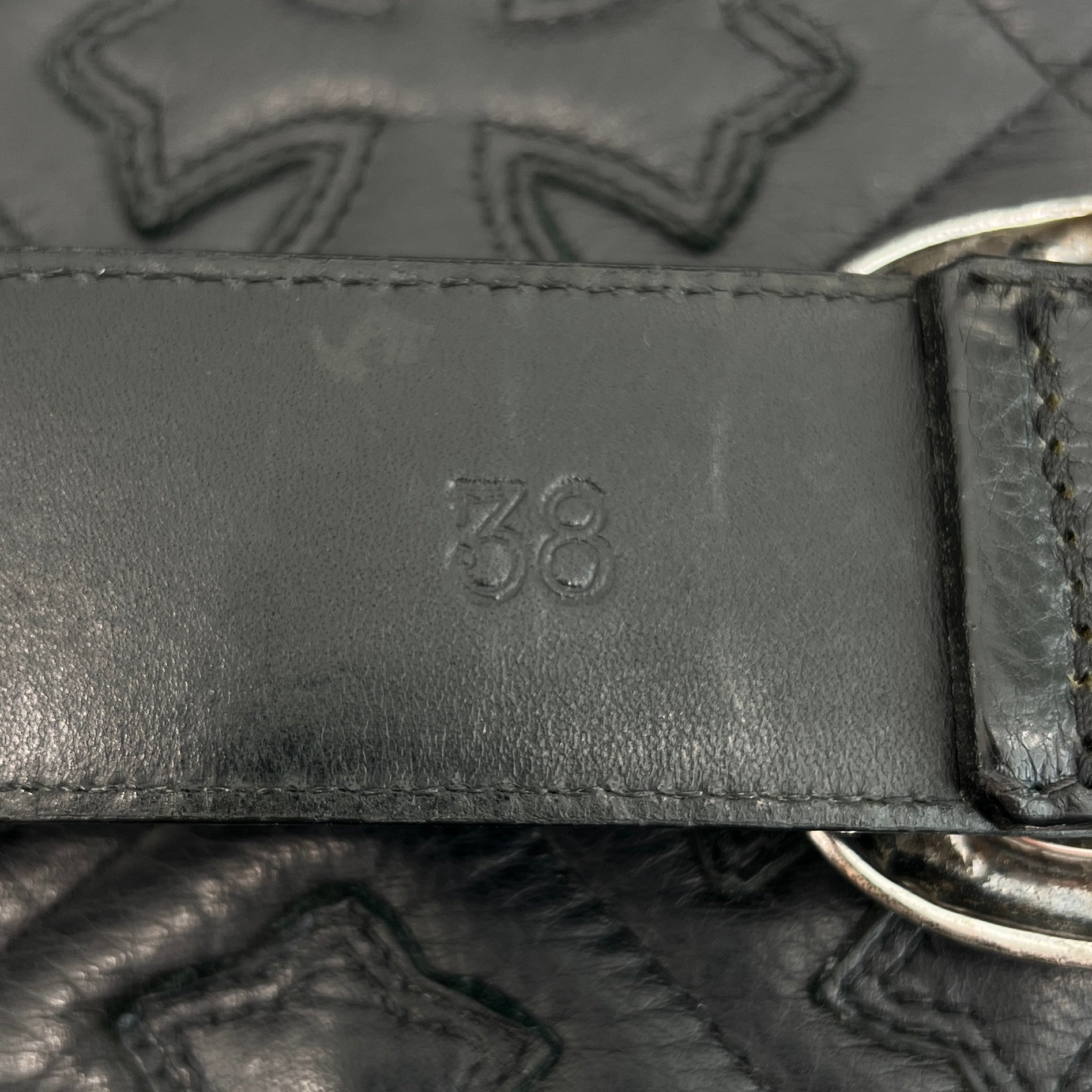 CHROME HEARTS Gunslinger Leather Belt Size 38 クロムハーツ ガン