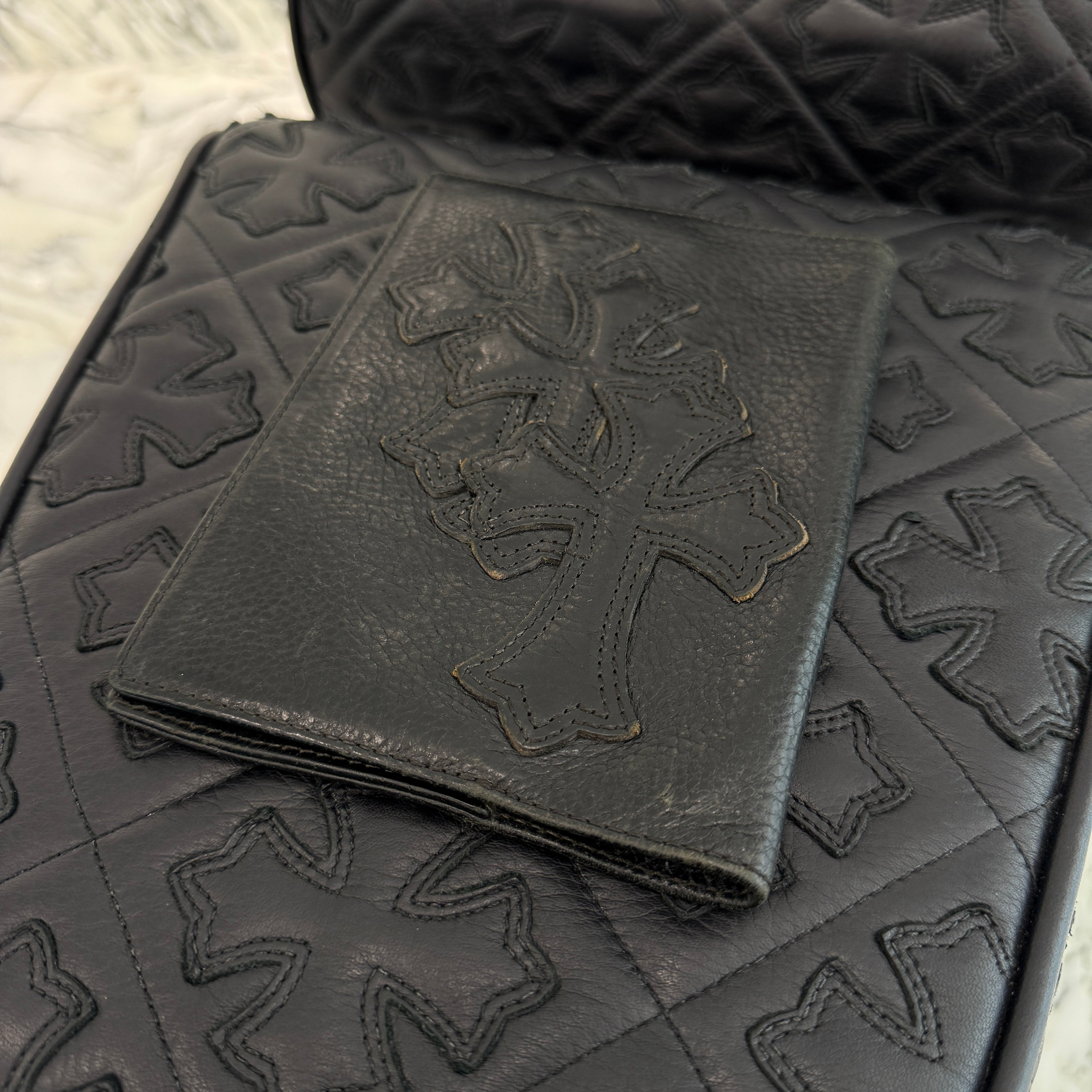 CHROME HEARTS Cross Leather Patch Book Cover クロムハーツ クロスレザーパッチ ブックカバー