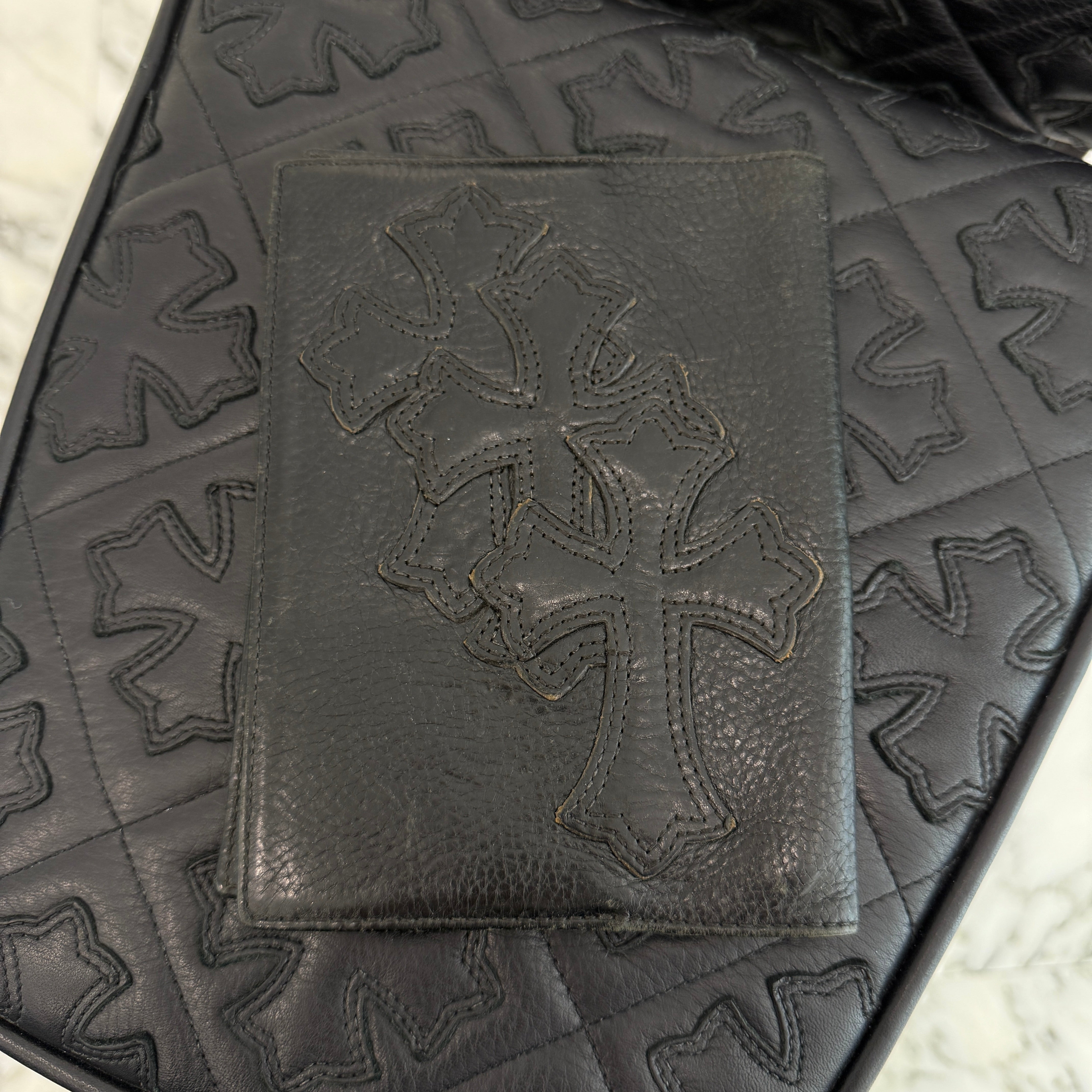 CHROME HEARTS Cross Leather Patch Book Cover クロムハーツ クロスレザーパッチ ブックカバー