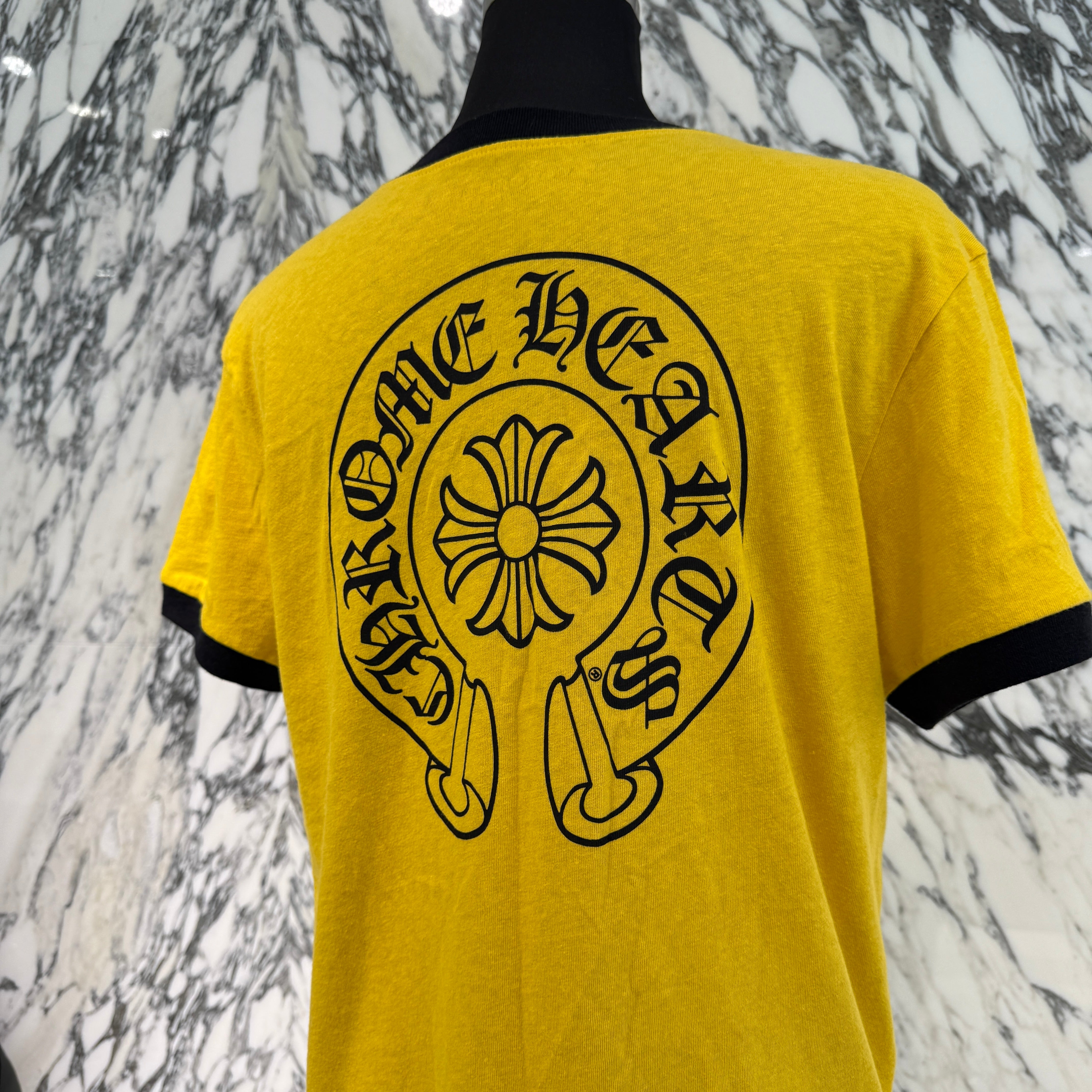 CHROME HEARTS Back Horseshoe Print Ringer Tee Size M クロムハーツ バックホースシュープリント リンガーTシャツ サイズM