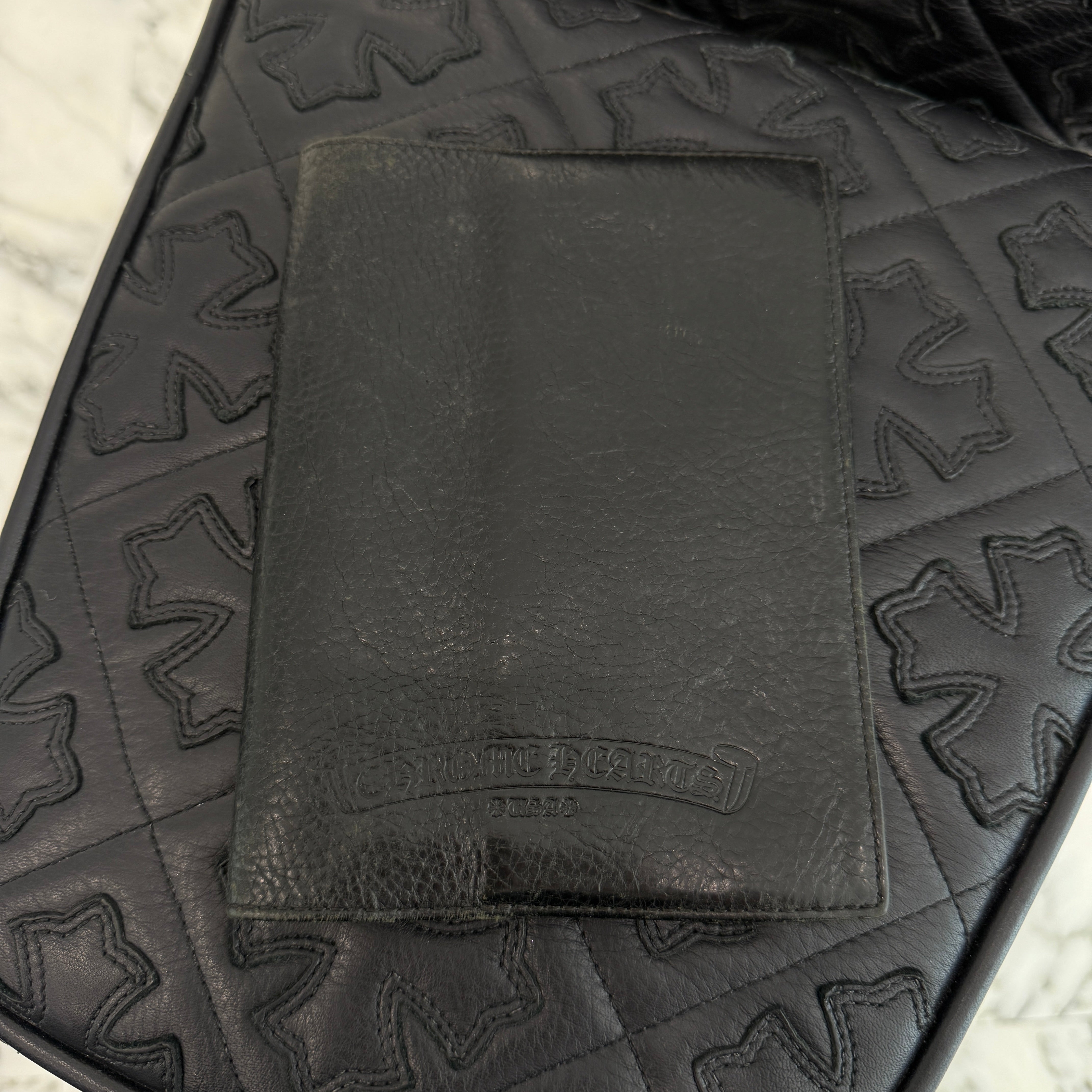 CHROME HEARTS Cross Leather Patch Book Cover クロムハーツ クロス