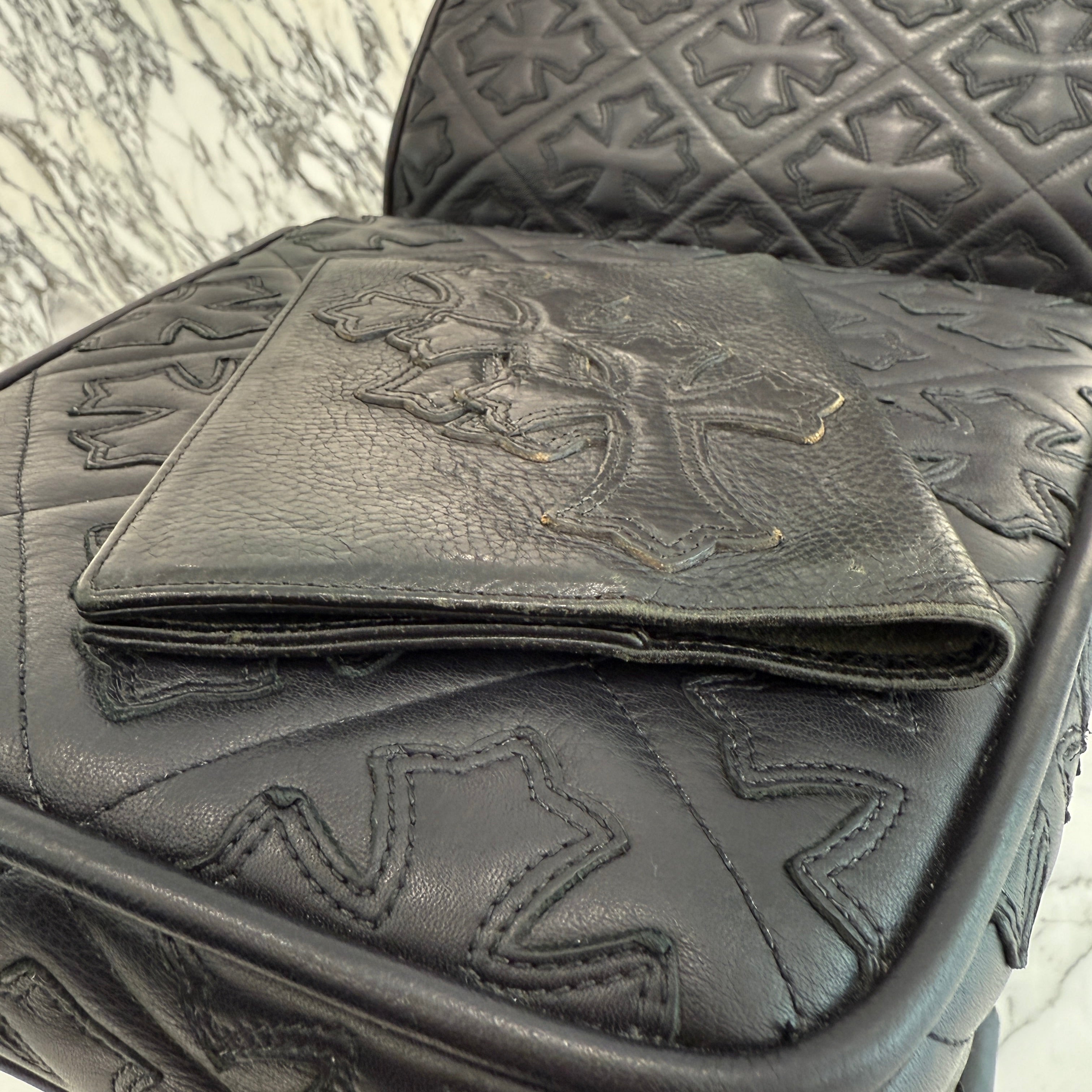 CHROME HEARTS Cross Leather Patch Book Cover クロムハーツ クロスレザーパッチ ブックカバー