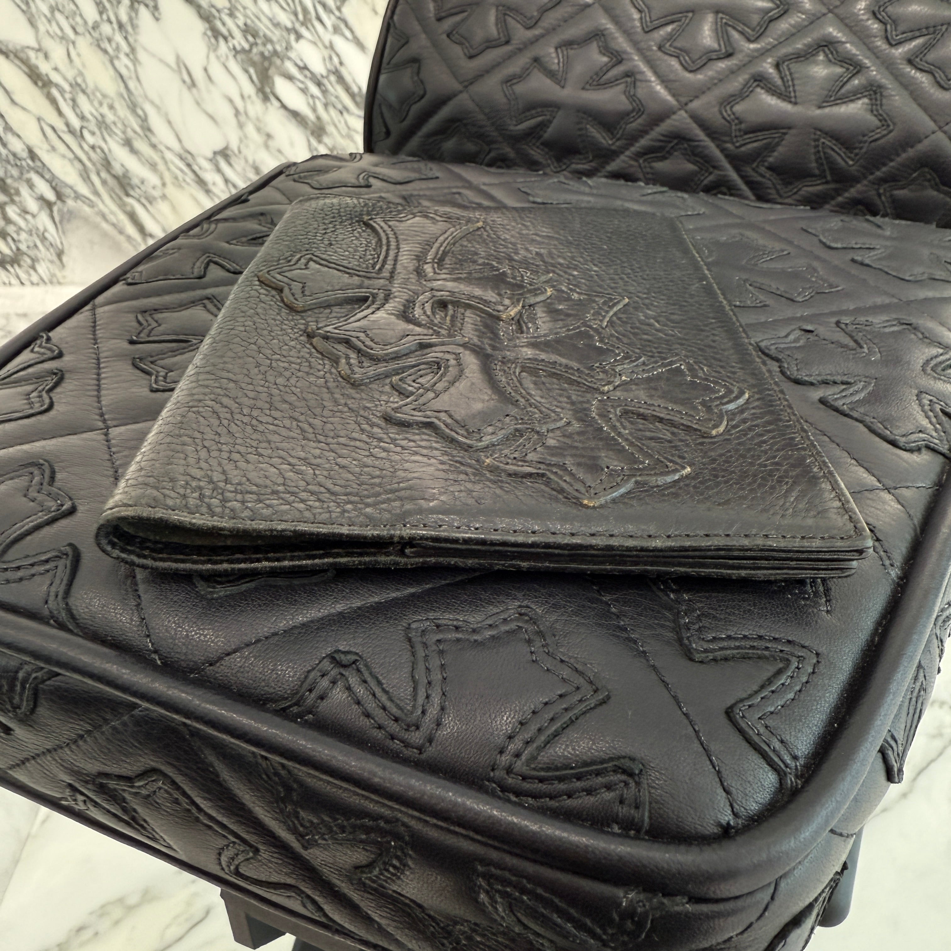 CHROME HEARTS Cross Leather Patch Book Cover クロムハーツ クロスレザーパッチ ブックカバー