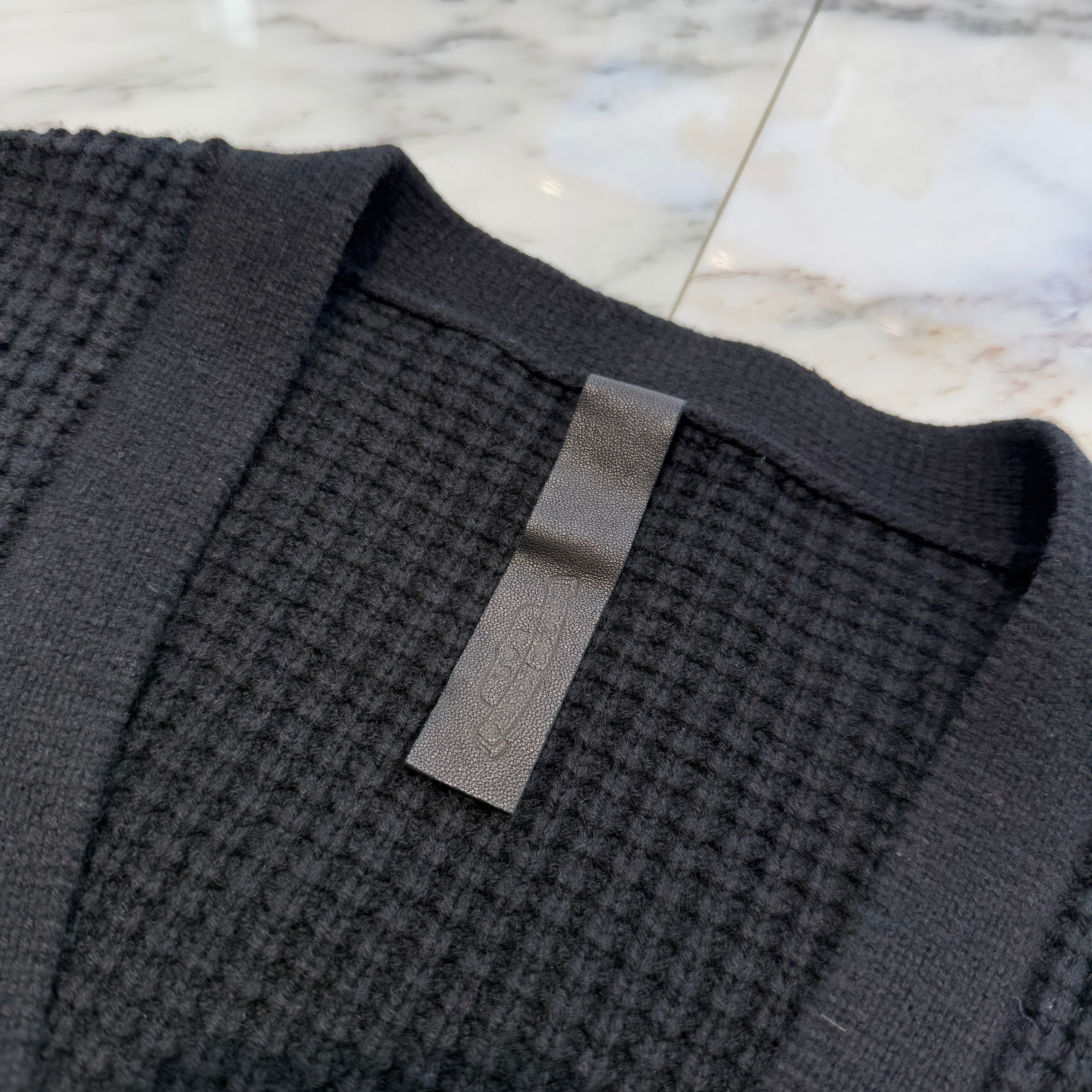 CHROME HEARTS YNOT Leather Cross Patch Cashmere Knit Cardigan Size M クロムハーツ ワイノット レザークロスパッチ カシミヤ ニットカーディガン サイズM