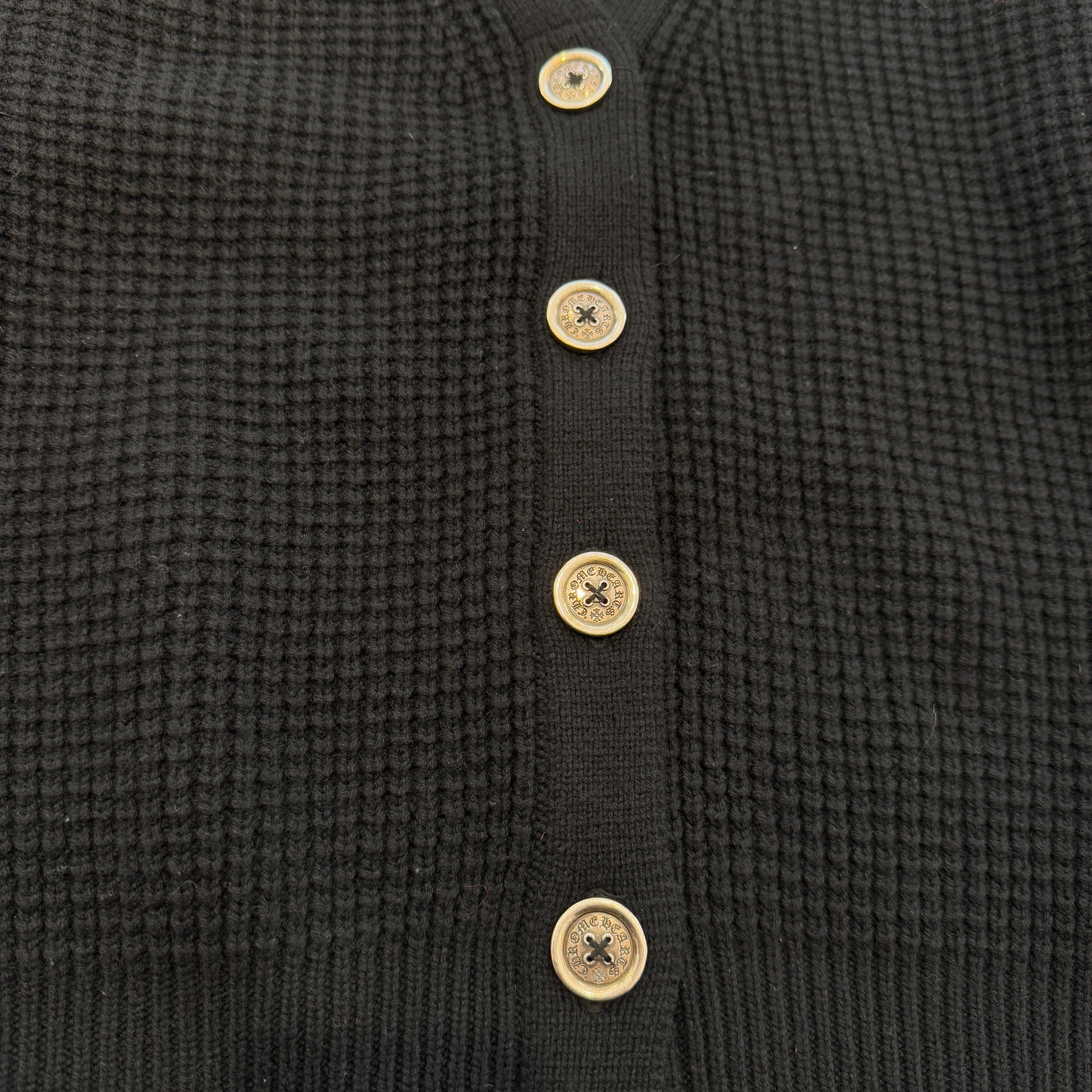 CHROME HEARTS YNOT Leather Cross Patch Cashmere Knit Cardigan Size M クロムハーツ ワイノット レザークロスパッチ カシミヤ ニットカーディガン サイズM