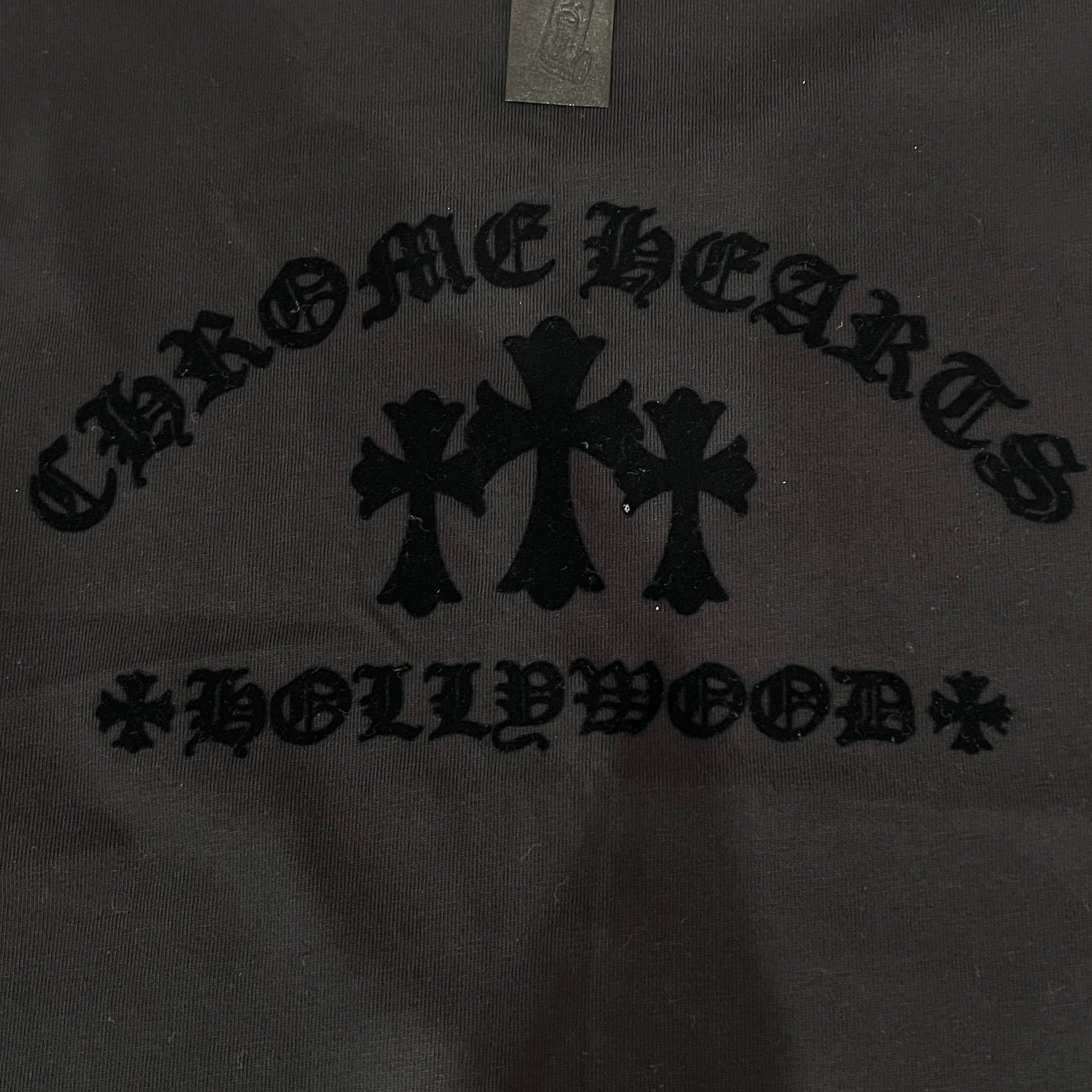 CHROME HEARTS Y NOT King Taco 3 Cemetery Cross Flock Print Sleeveless Tee Size S クロムハーツ ワイノット キングタコ 3 セメタリークロス フロッキープリント ノースリーブシャツ サイズS