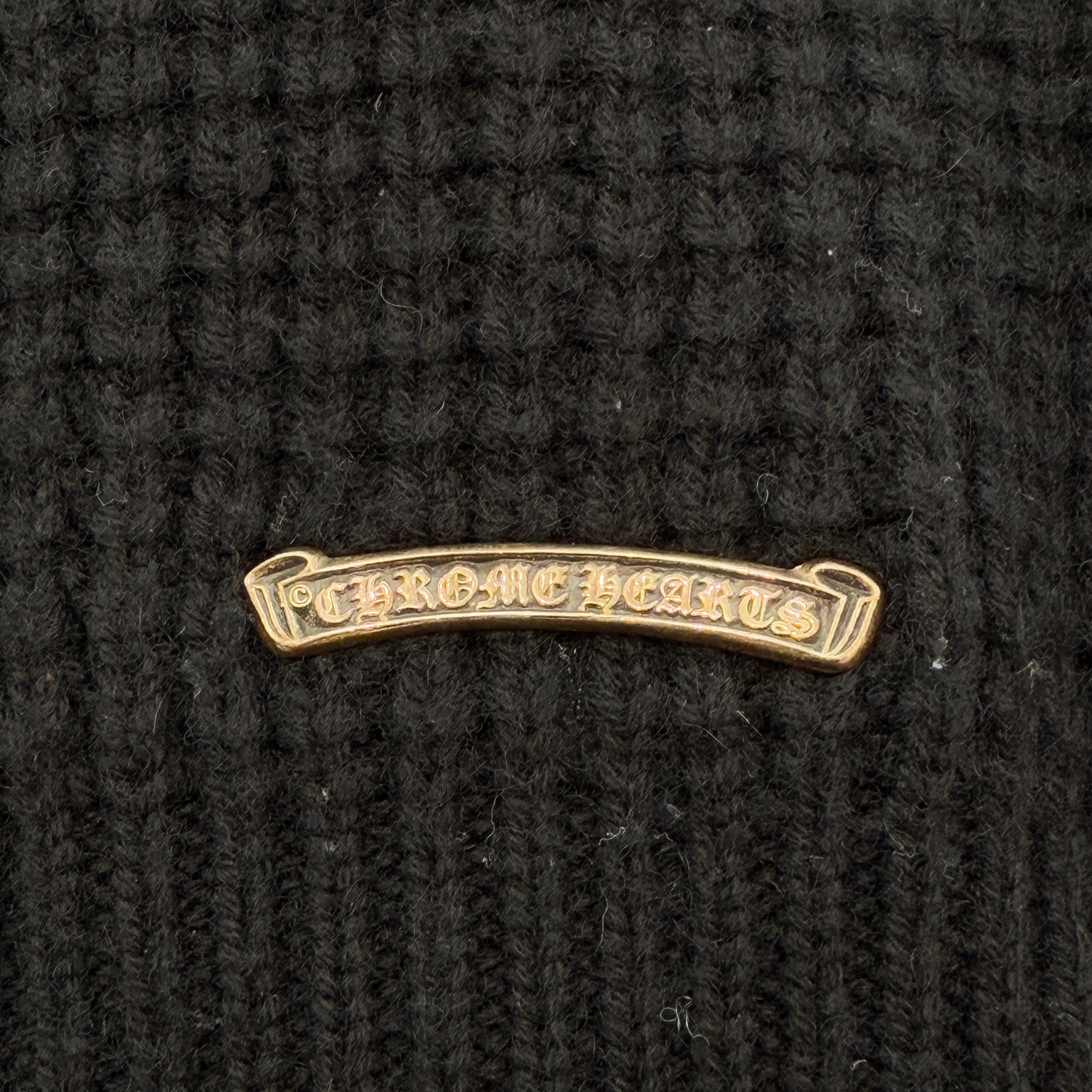 CHROME HEARTS YNOT Leather Cross Patch Cashmere Knit Cardigan Size M クロムハーツ ワイノット レザークロスパッチ カシミヤ ニットカーディガン サイズM