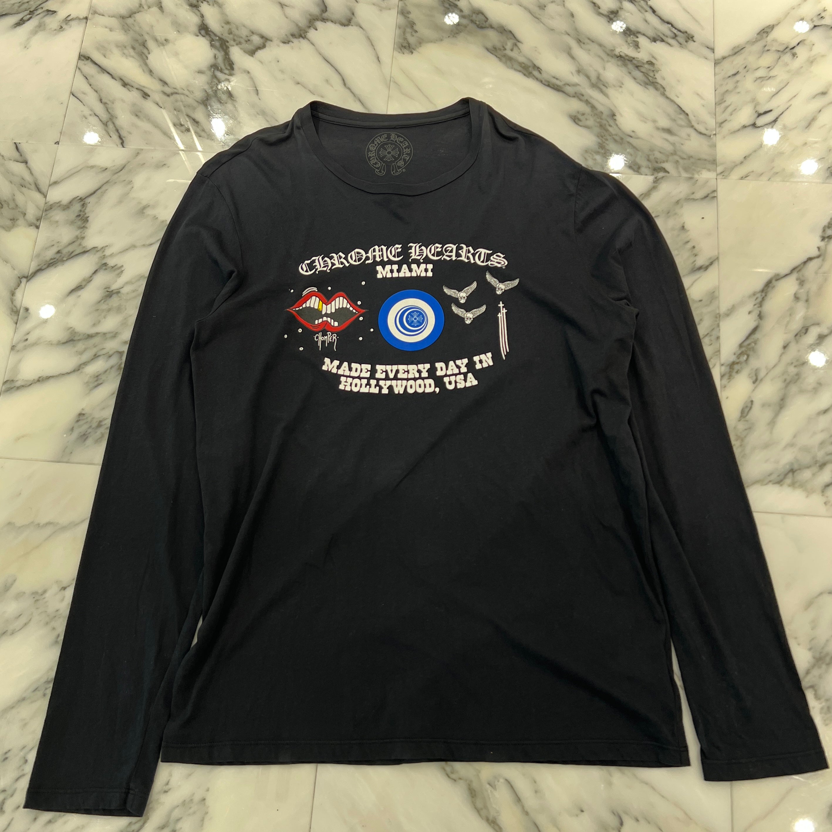 CHROME HEARTS Miami Limited PRO FOTI Front Print Long Sleeve Tee Size L クロムハーツ マイアミリミテッド プロフォティ フロントプリント ロングスリーブ Tシャツ サイズL