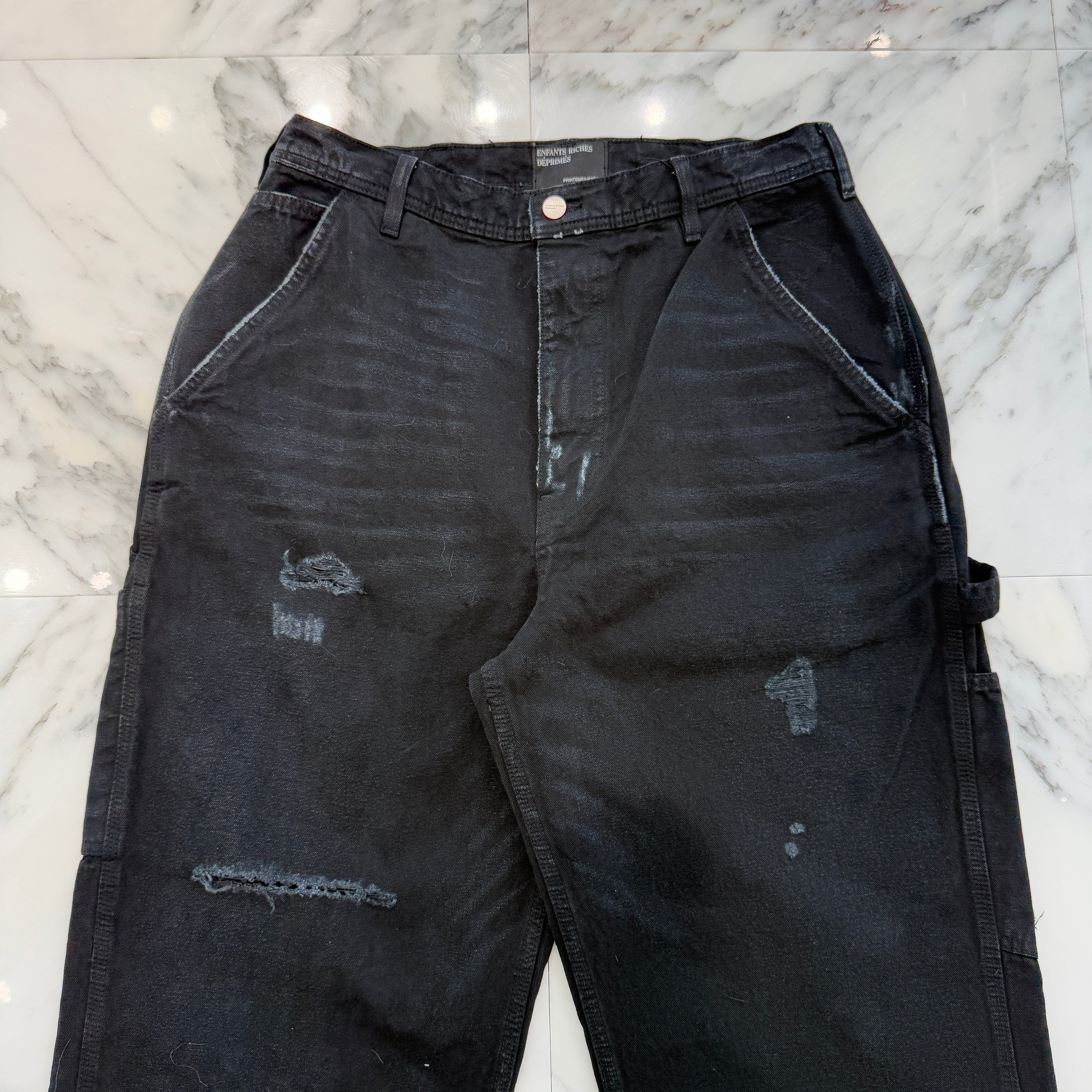 Enfants Riches Déprimés 2024AW Paint Damage Denim Pants "FADED BLK" 324203 42517 Size 38 アンファン リッシュ デプリメ ペイント ダメージ デニムパンツ "フェイドブラック" サイズ38