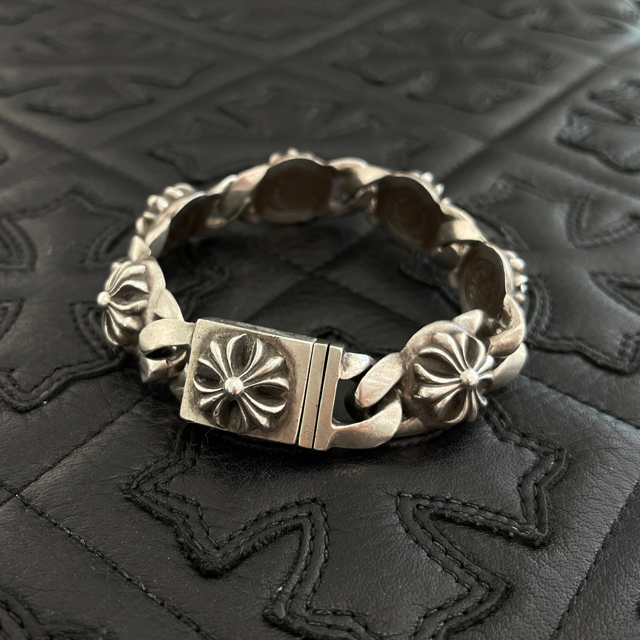 CHROME HEARTS CH Plus Cross Link Sliver Bracelet 6 LINK クロムハーツ CHプラス クロスリンク シルバー ブレスレット 6リンク