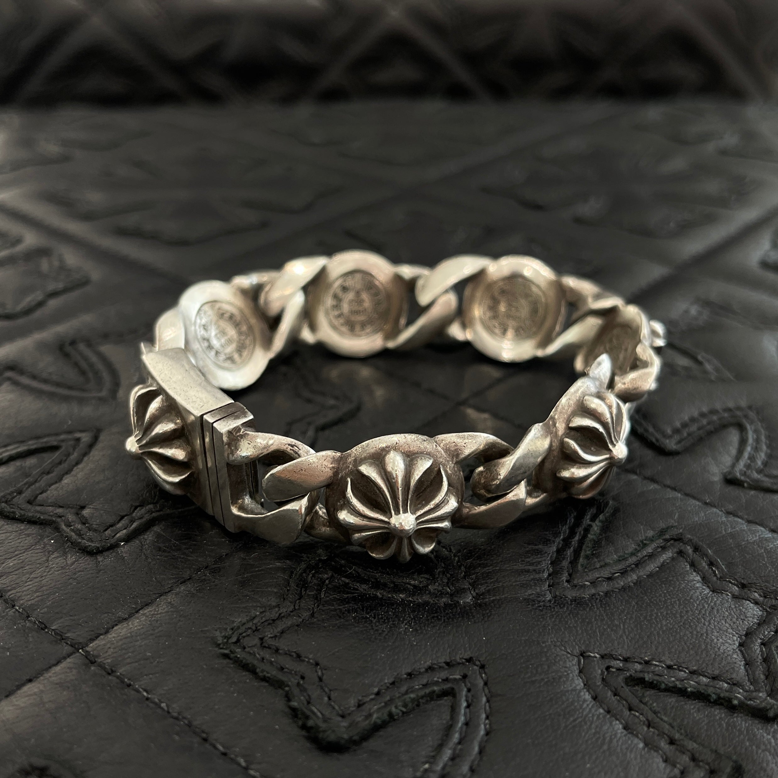 CHROME HEARTS CH Plus Cross Link Sliver Bracelet 6 LINK クロムハーツ CHプラス クロスリンク シルバー ブレスレット 6リンク