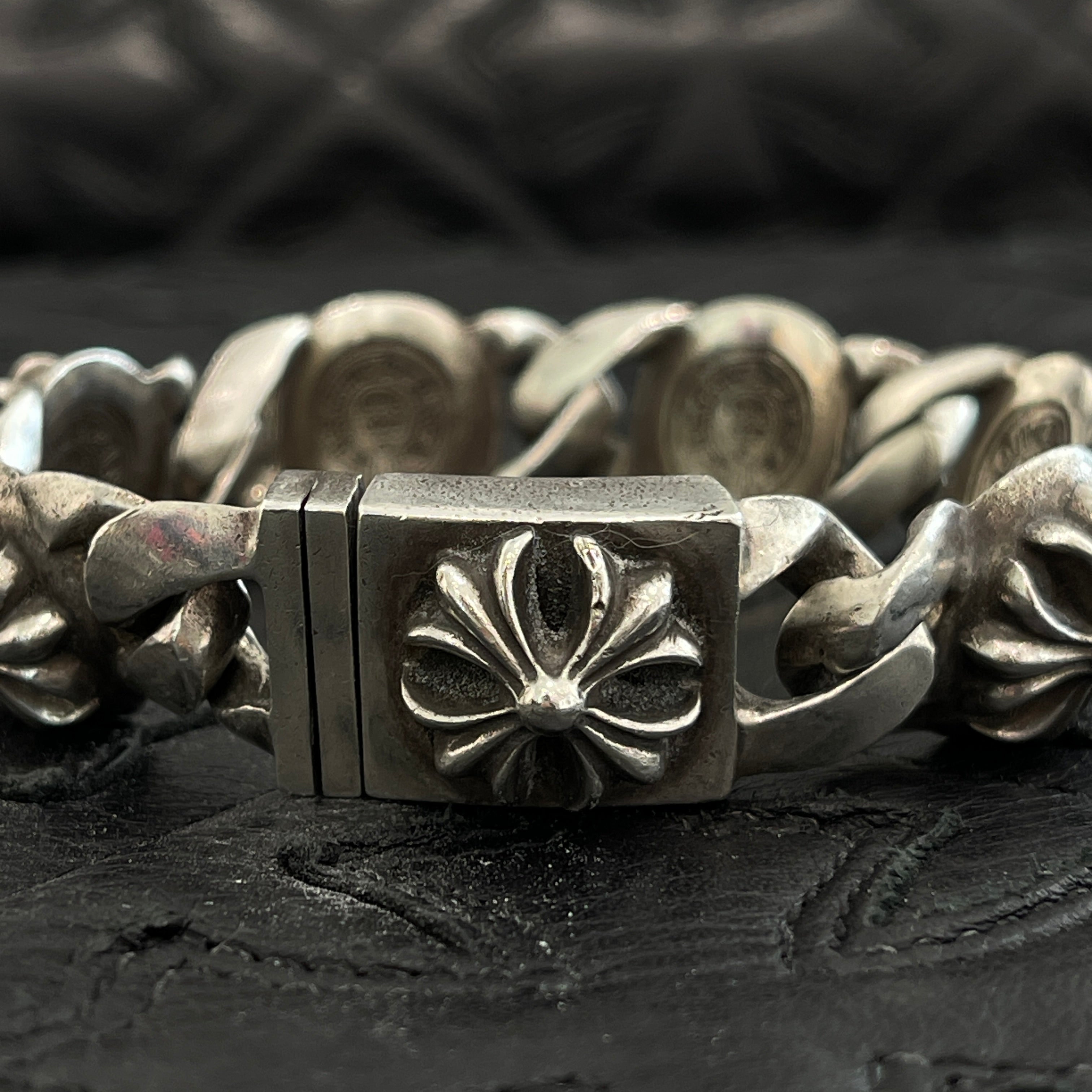 CHROME HEARTS CH Plus Cross Link Sliver Bracelet 6 LINK クロムハーツ CHプラス クロスリンク シルバー ブレスレット 6リンク