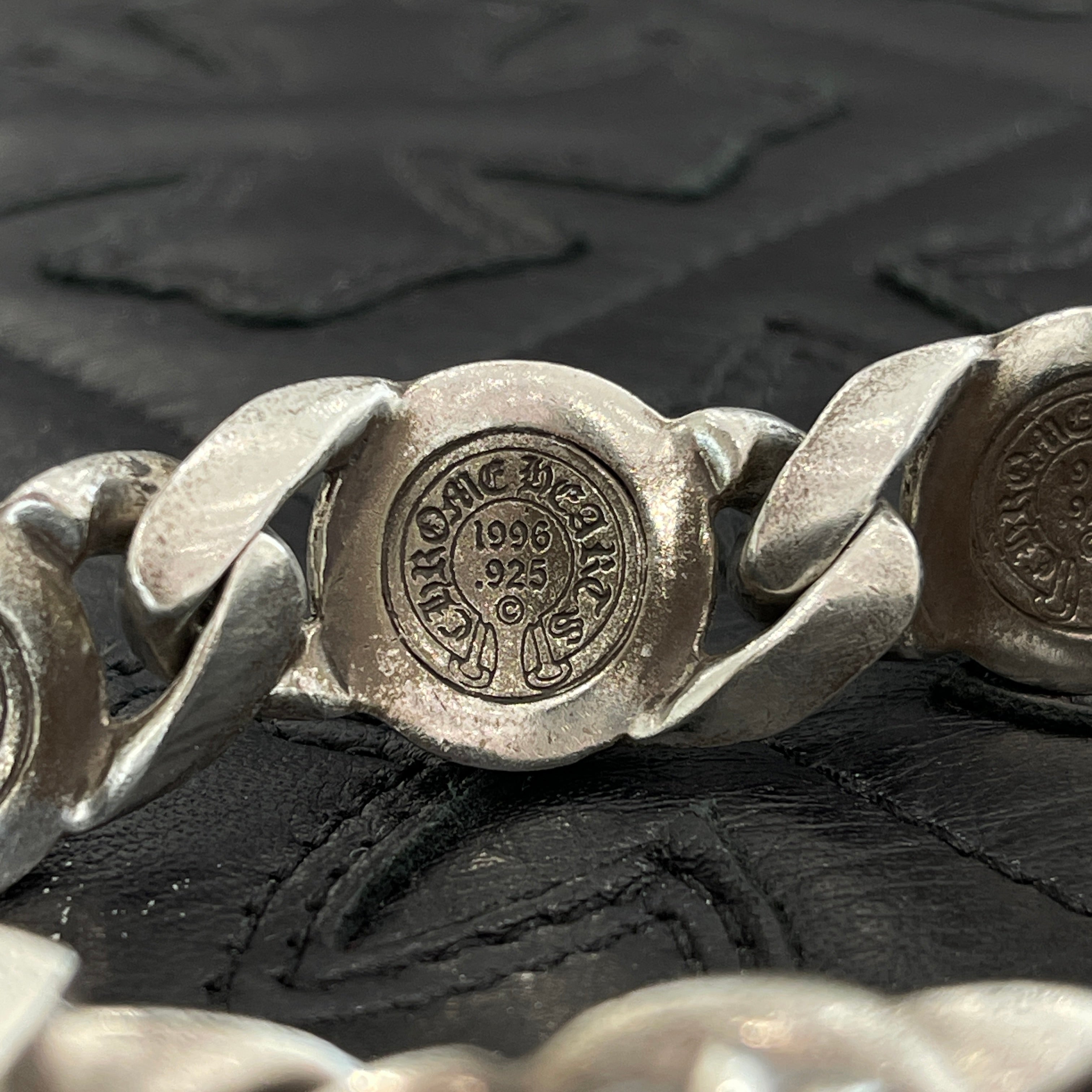 CHROME HEARTS CH Plus Cross Link Sliver Bracelet 6 LINK クロム
