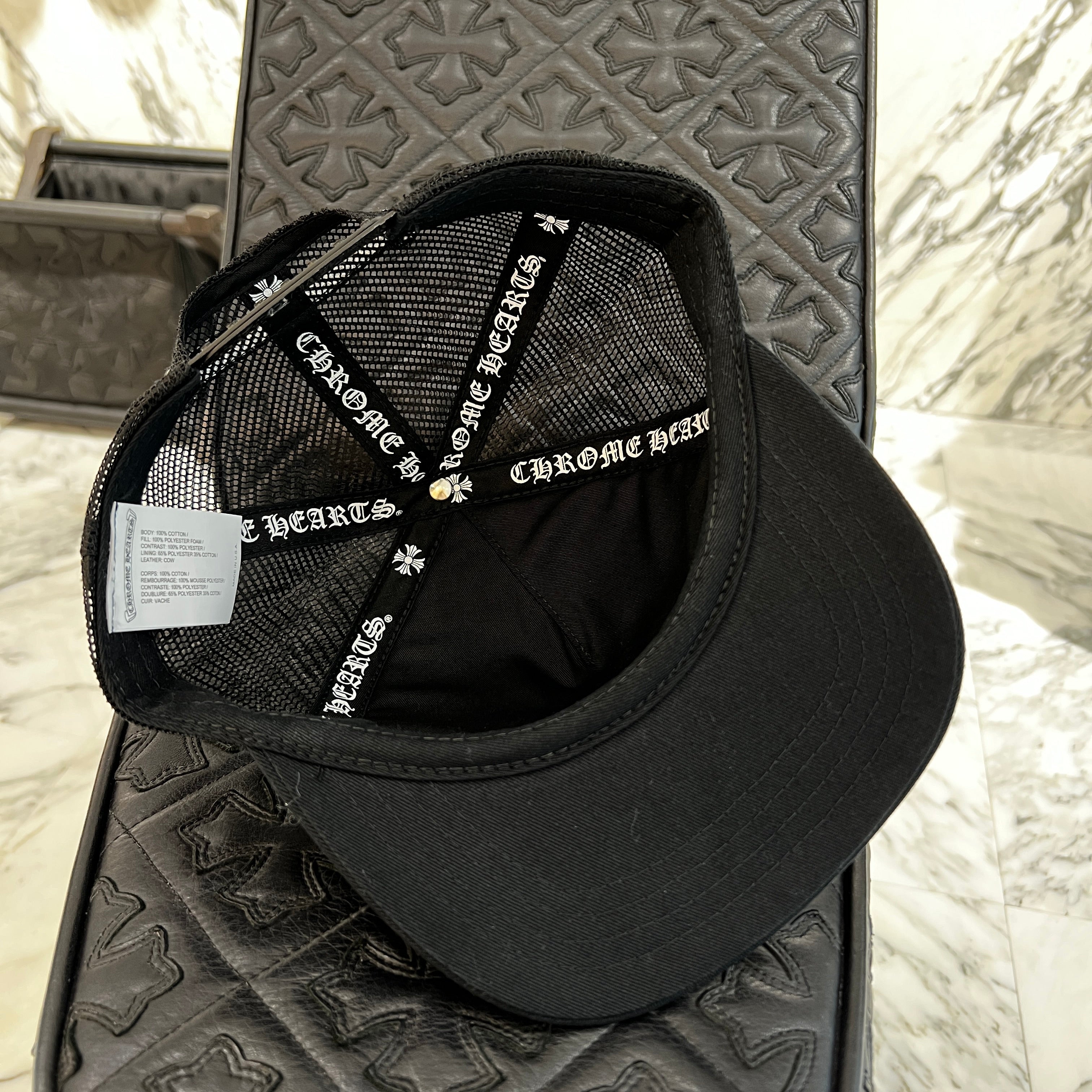 CHROME HEARTS Camo Triple Cross Leather Patch Trucker Cap ONE SIZE (51-61) クロムハーツ カモ トリプルクロス レザーパッチ トラッカーキャップ サイズONE SIZE (51-61)