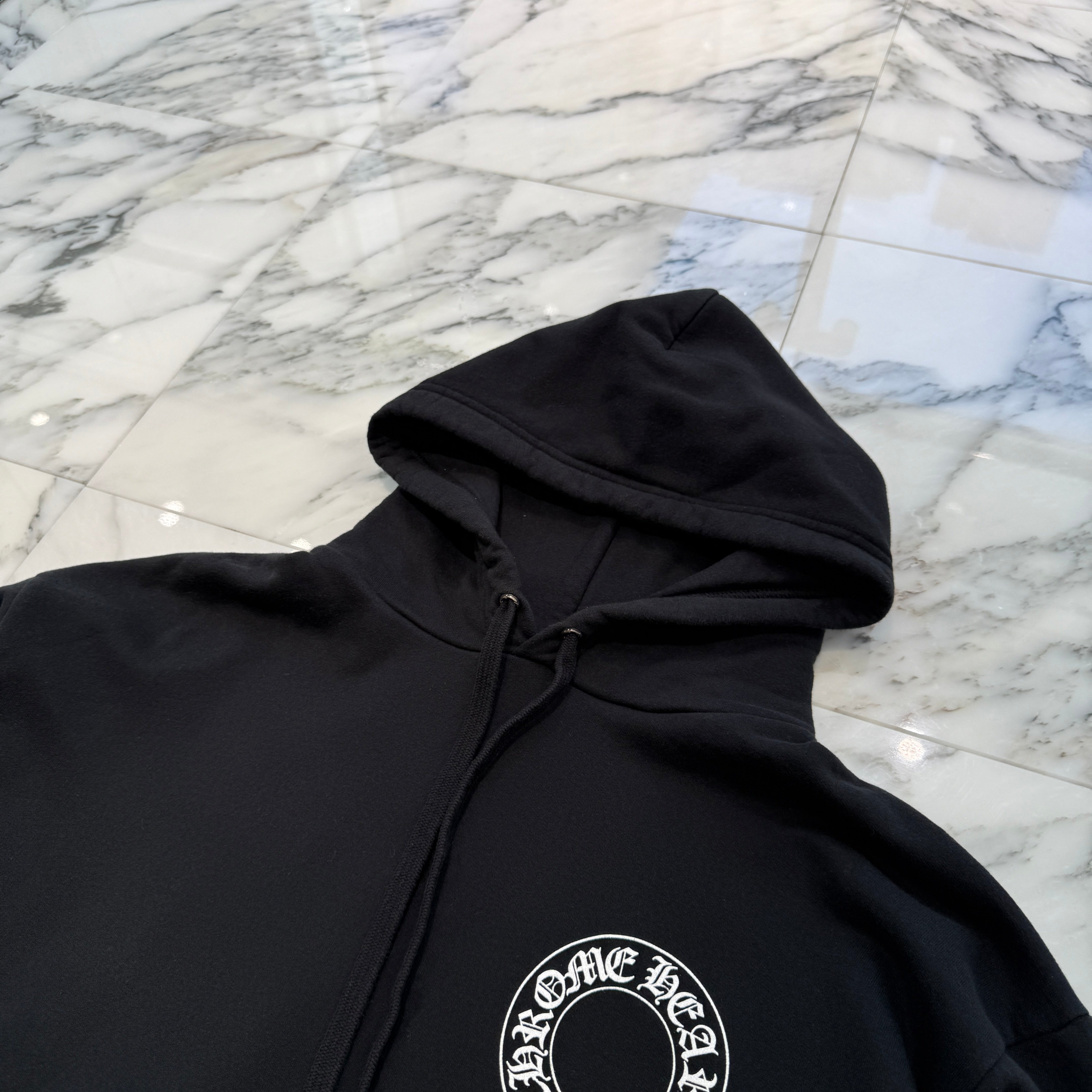 CHROME HEARTS Floral Cross Horseshoe Pullover Hoodie Size L クロムハーツ フローラルクロス ホースシュー プルオーバーフーディ サイズL