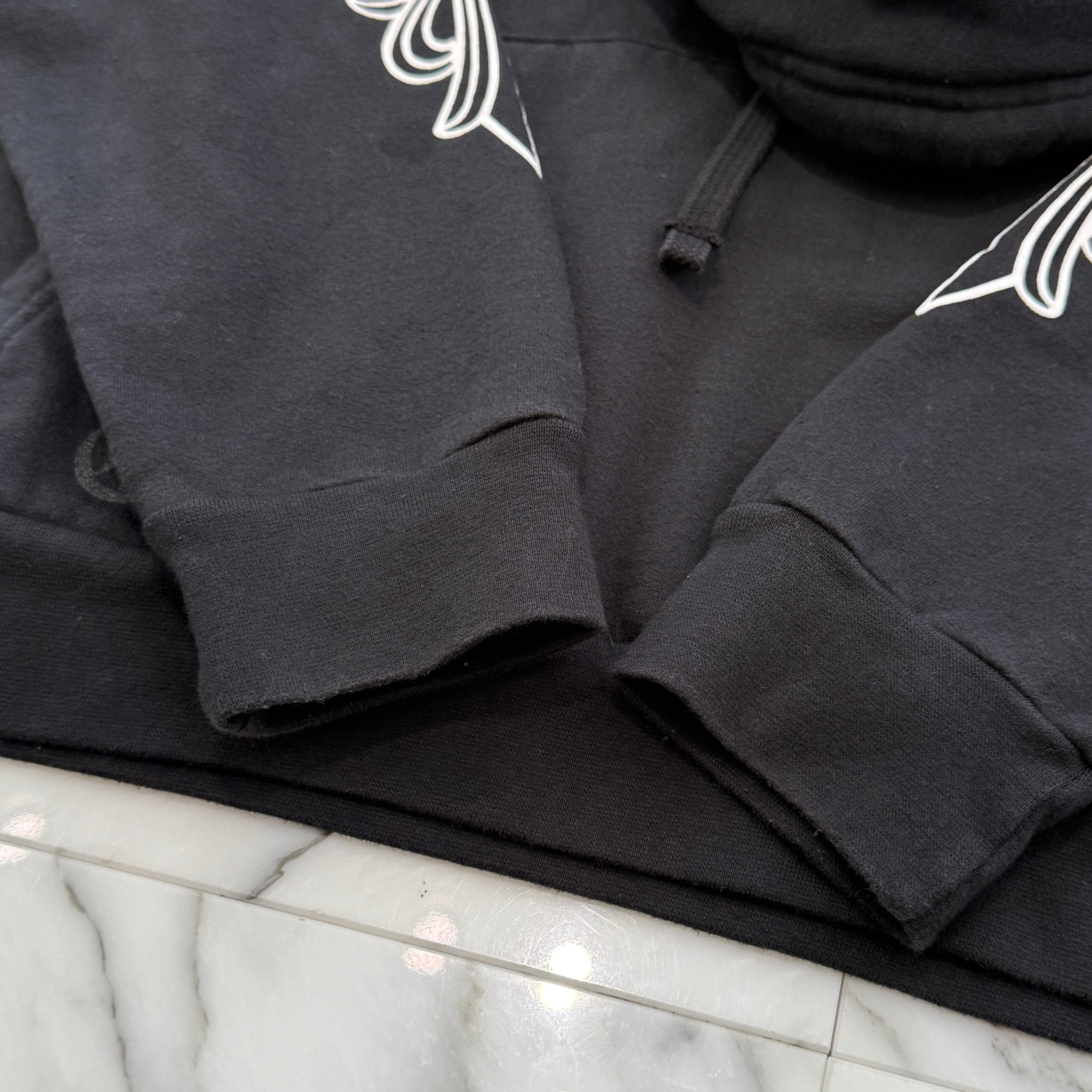 CHROME HEARTS Floral Cross Horseshoe Pullover Hoodie Size L クロムハーツ フローラルクロス ホースシュー プルオーバーフーディ サイズL