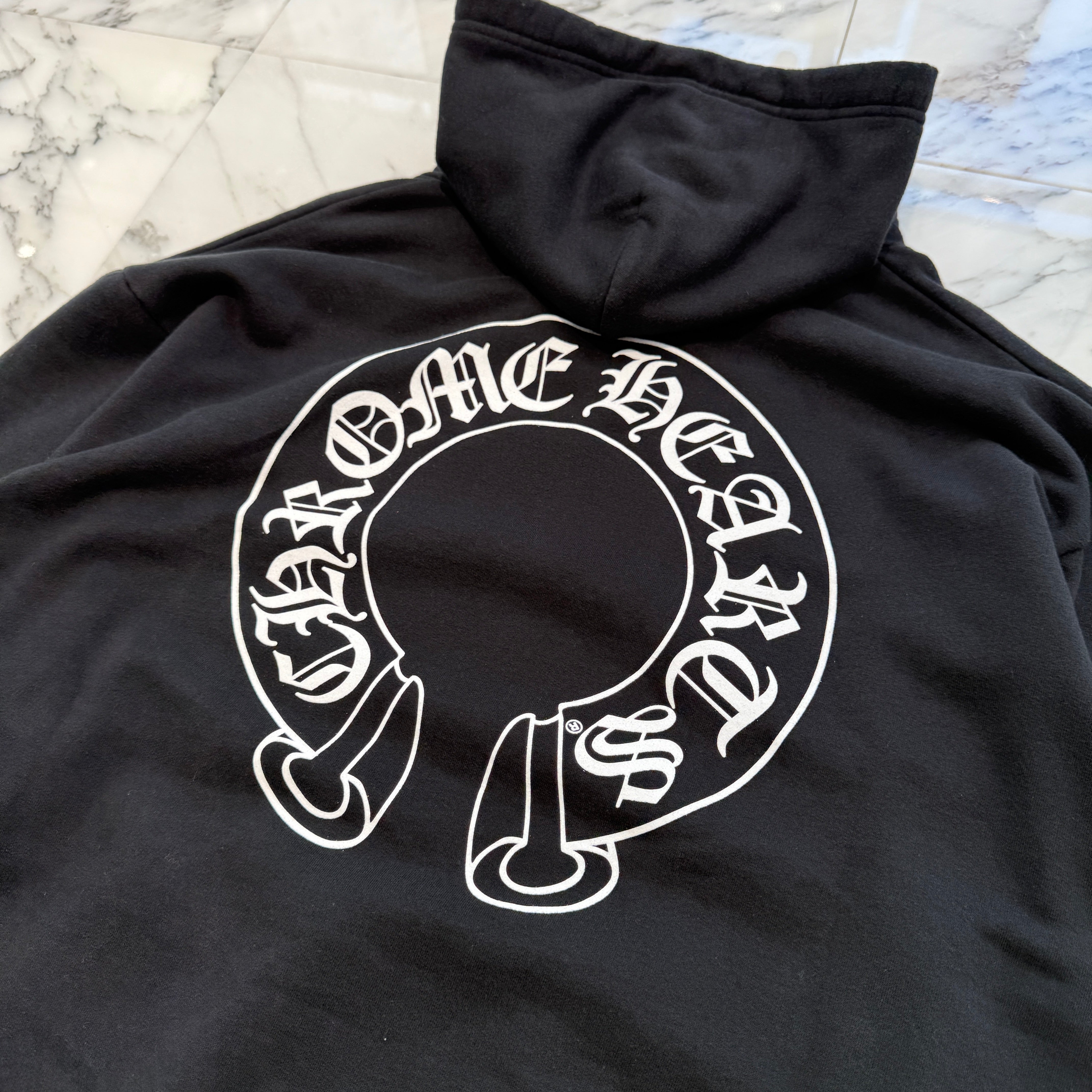 CHROME HEARTS Floral Cross Horseshoe Pullover Hoodie Size L クロムハーツ フローラルクロス ホースシュー プルオーバーフーディ サイズL