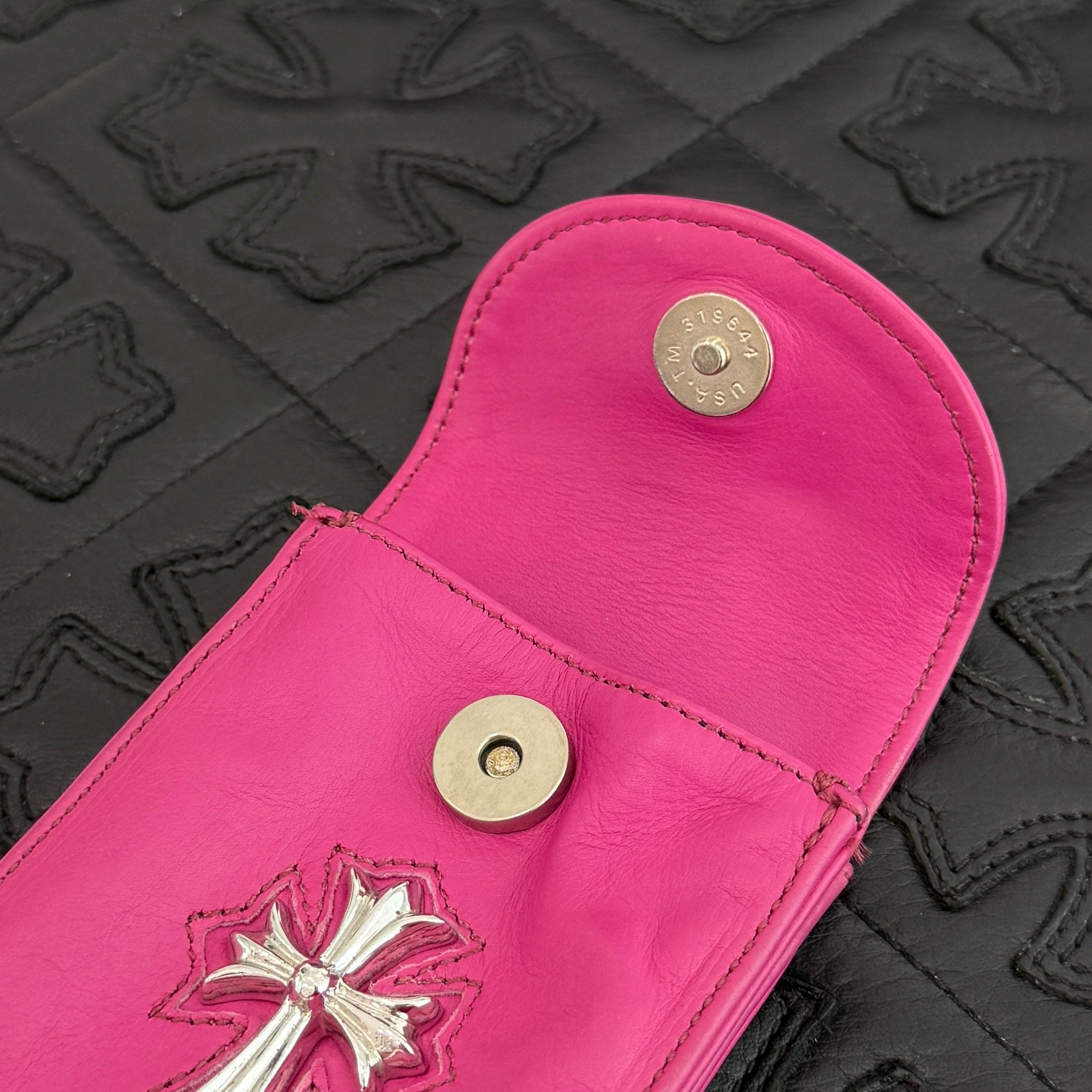 CHROME HEARTS Silver Cross Leather Cigarette Case クロムハーツ シルバークロス レザー シガレットケース