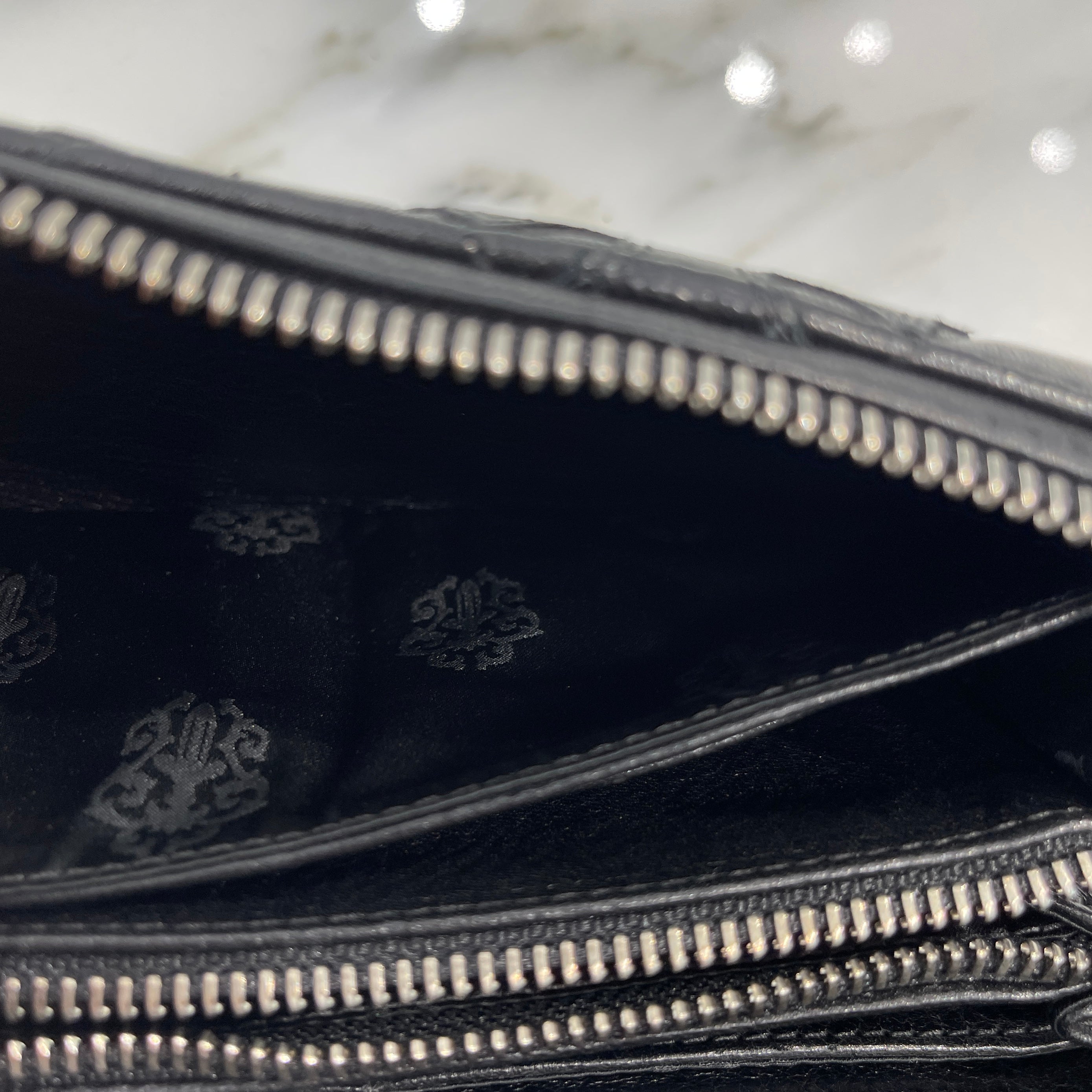 CHROME HEARTS Cemetery Cross Leather Patch Quilting Leather Wallet クロムハーツ セメタリークロス レザーパッチ キルティング風 レザーウォレット