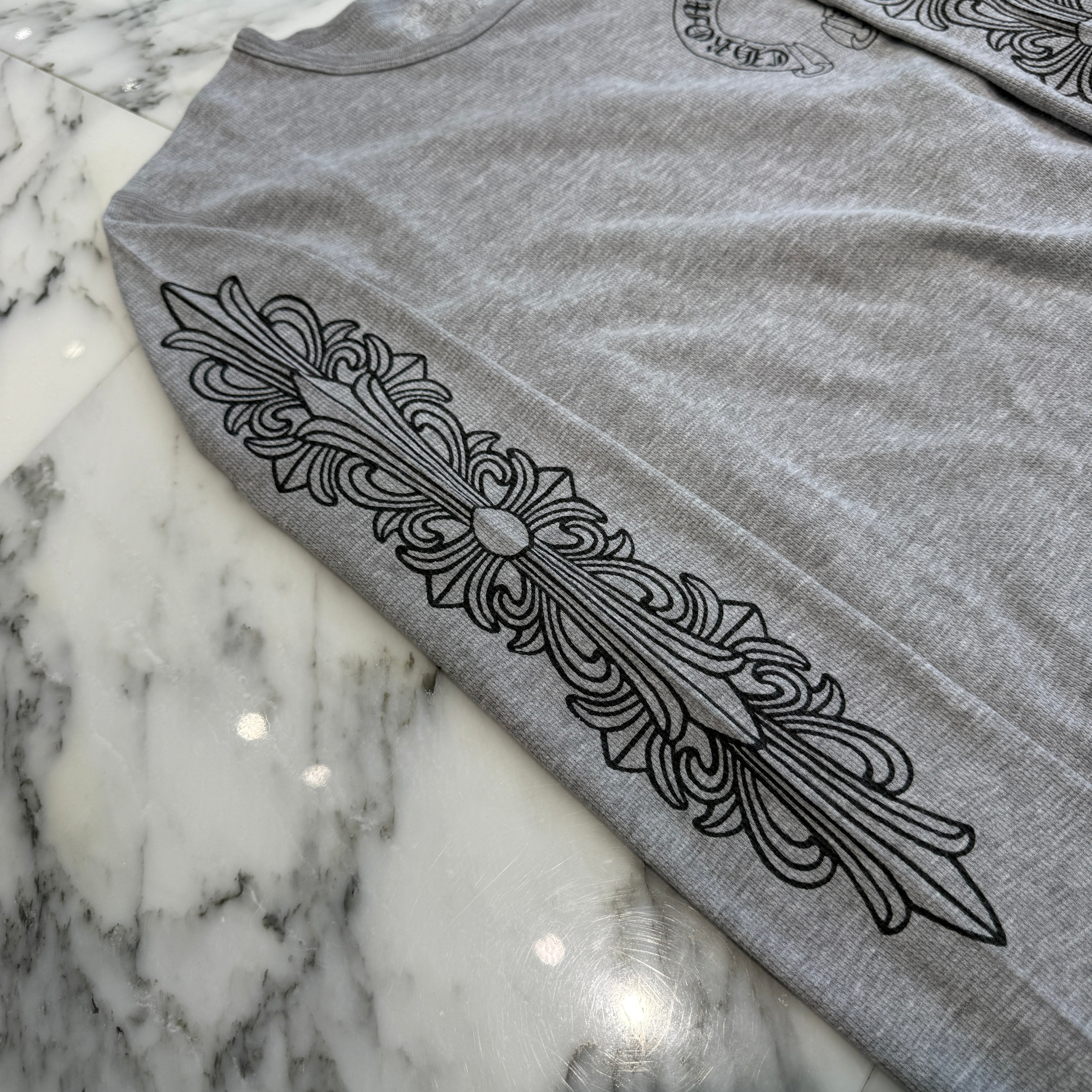 CHROME HEARTS 2025SS Scroll Label Arm Logo Print Ladies Thermal Long Sleeve Tee Size M クロムハーツ スクロールラベル アームロゴプリント レディース サーマル ロングスリーブ Tシャツ サイズM