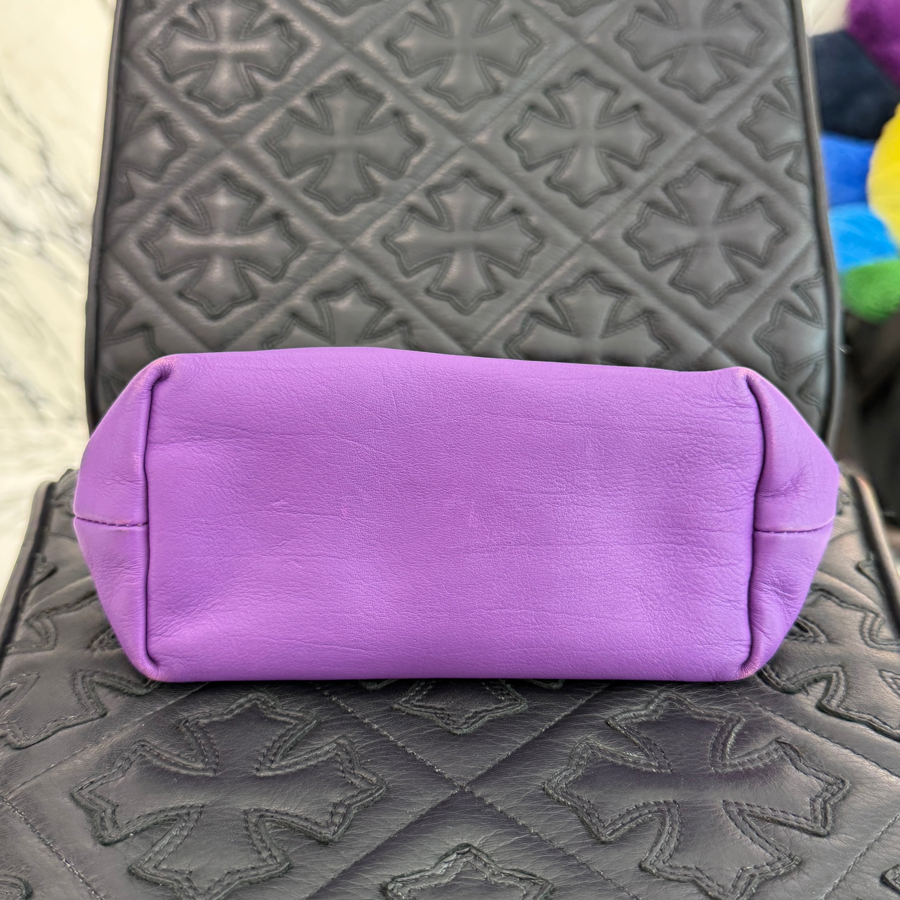 CHROME HEARTS CH Plus Cross Patch Lamb Skin Leather Poach クロムハーツ CHプラス クロスパッチ ラムスキン レザーポーチ