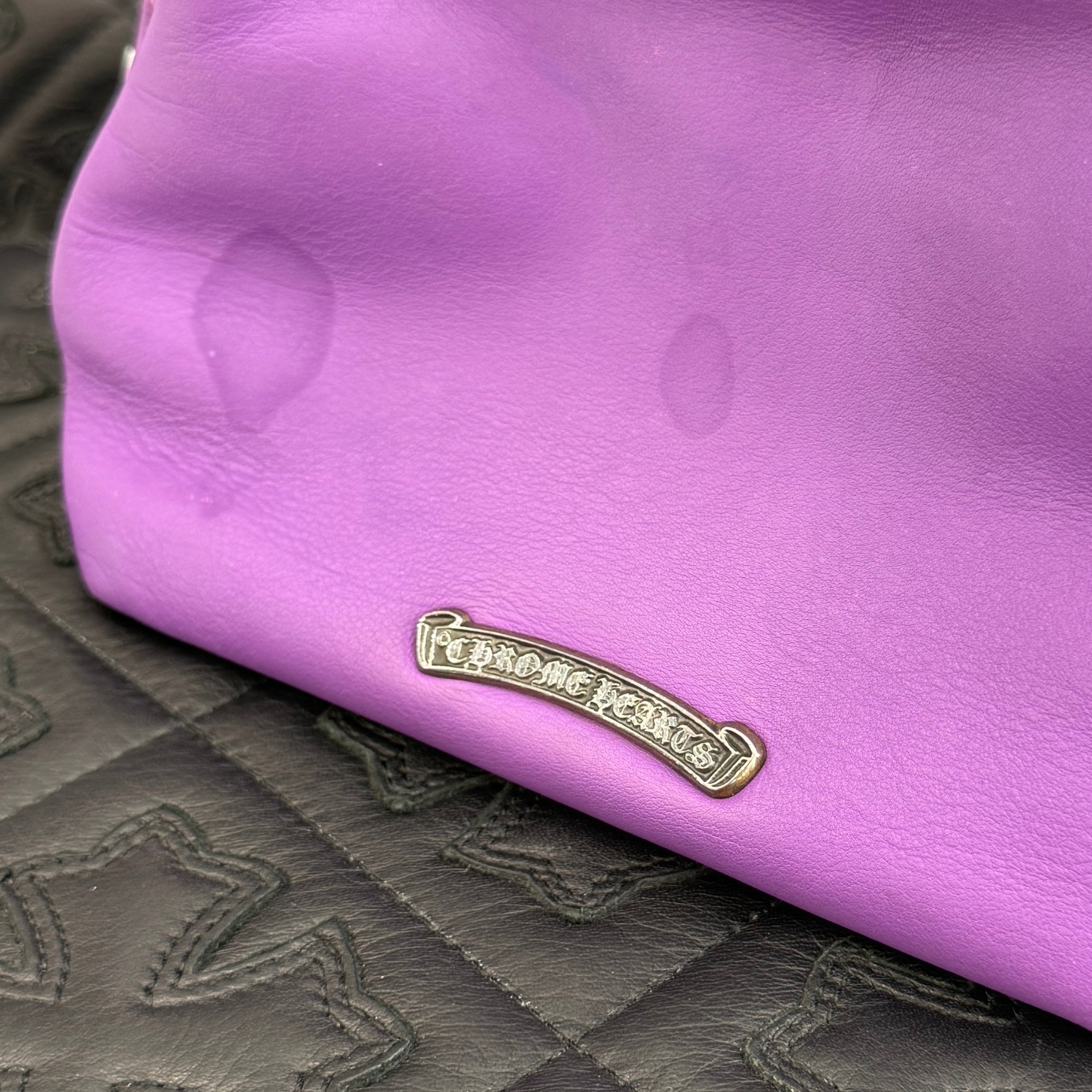 CHROME HEARTS CH Plus Cross Patch Lamb Skin Leather Poach クロムハーツ CHプラス クロスパッチ ラムスキン レザーポーチ