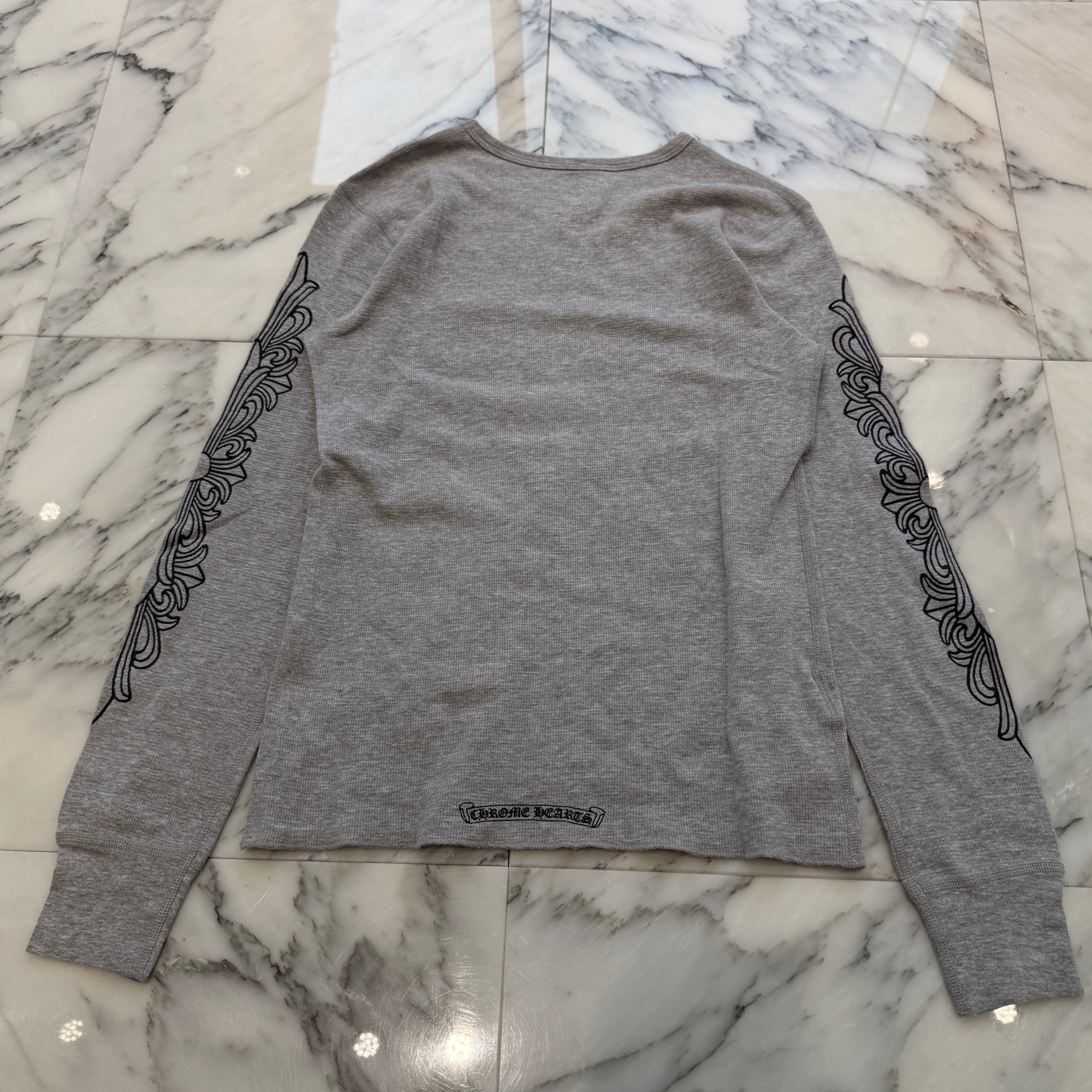 CHROME HEARTS 2025SS Scroll Label Arm Logo Print Ladies Thermal Long Sleeve Tee Size M クロムハーツ スクロールラベル アームロゴプリント レディース サーマル ロングスリーブ Tシャツ サイズM